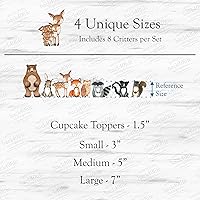 Vista 4 de Back40Life Forest Critters Formas de Animales de Madera Pintada Recortadas (Pequeño + Soportes (Paquete de 8))