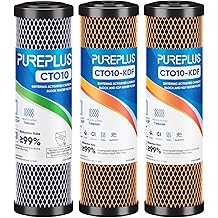 1 Micron 2.5" x 10" Whole House CTO Carbon Water Filter Cartridge Replacement for Under Sink Water Filter System, Dupont WFPFC8002, WFPFC9001, FXWTC, SCWH-5, WHEF-WHWC, WHCF-WHWC, AMZN-SCWH-5,3Pack