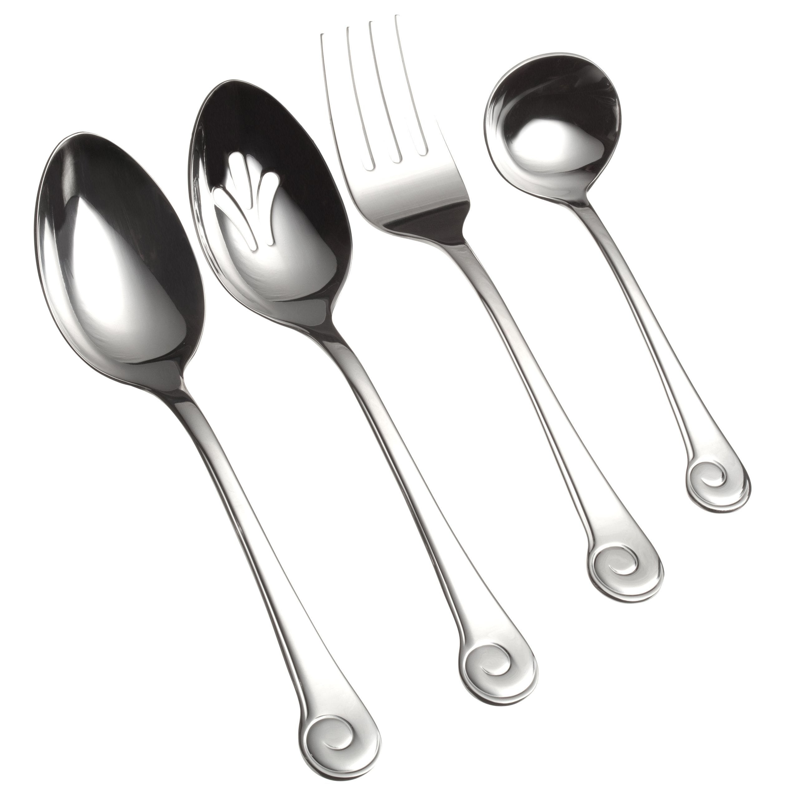 GinkgoInternational Sanibel Surf 4-Piece Stainless Steel Hostess Set