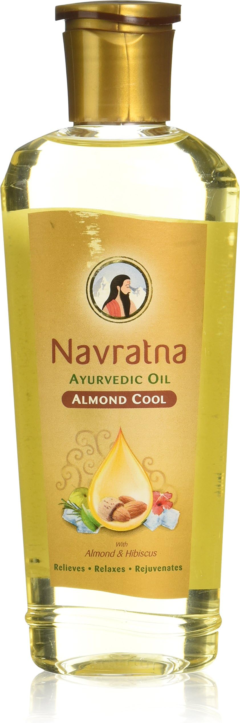 Navratna Almond Cool Ayurvedic Hair Oil, 200ml (Ship from India) - 1 Pack
