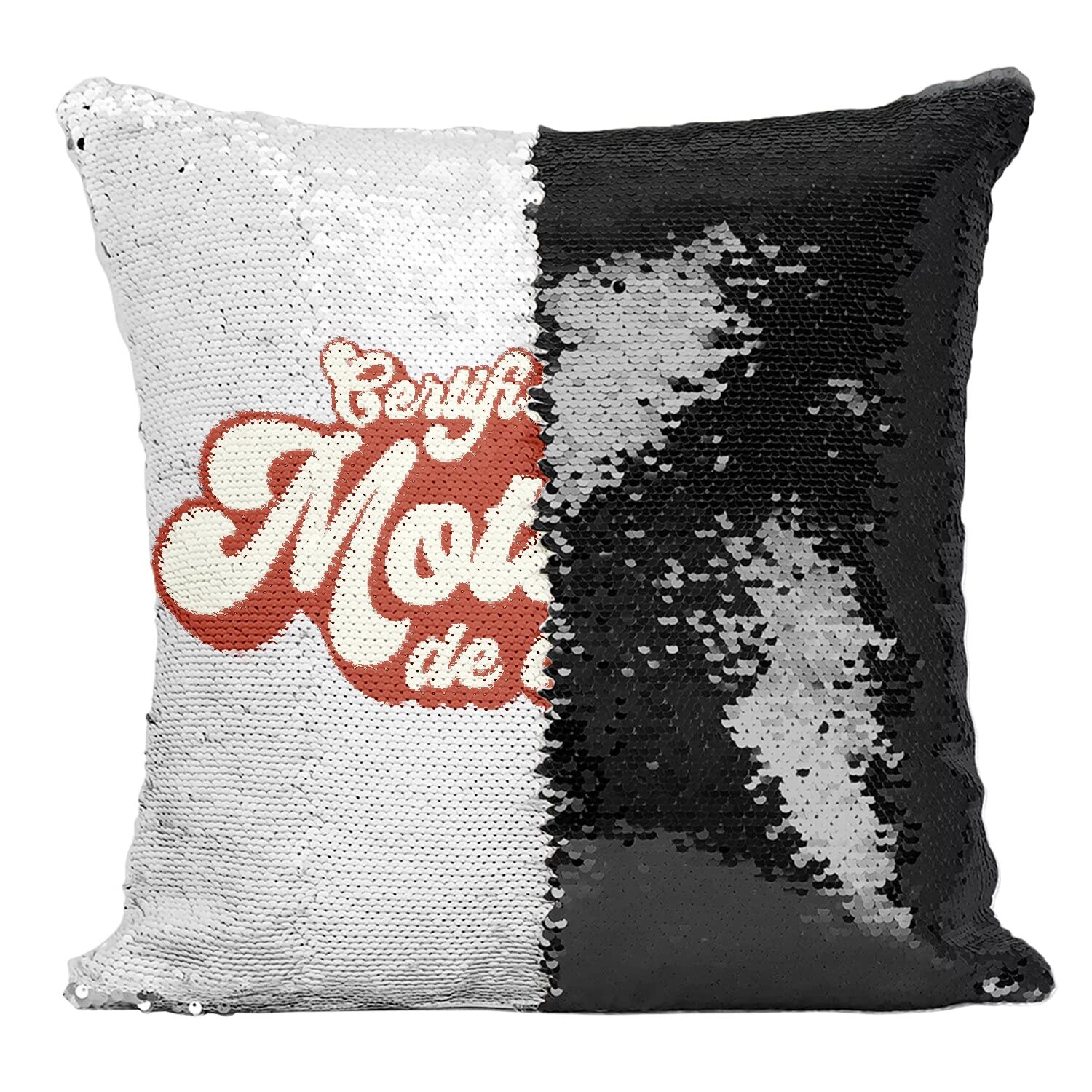 Coussin paillettes noir moto pour salon cafe racer