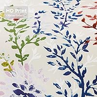 Vista 4 de Style Quarters Dahlia Lane - Juego de funda de edredón de 3 piezas, tallos florales multicolor con siluetas de hojas blancas, 100% algodón, lavable