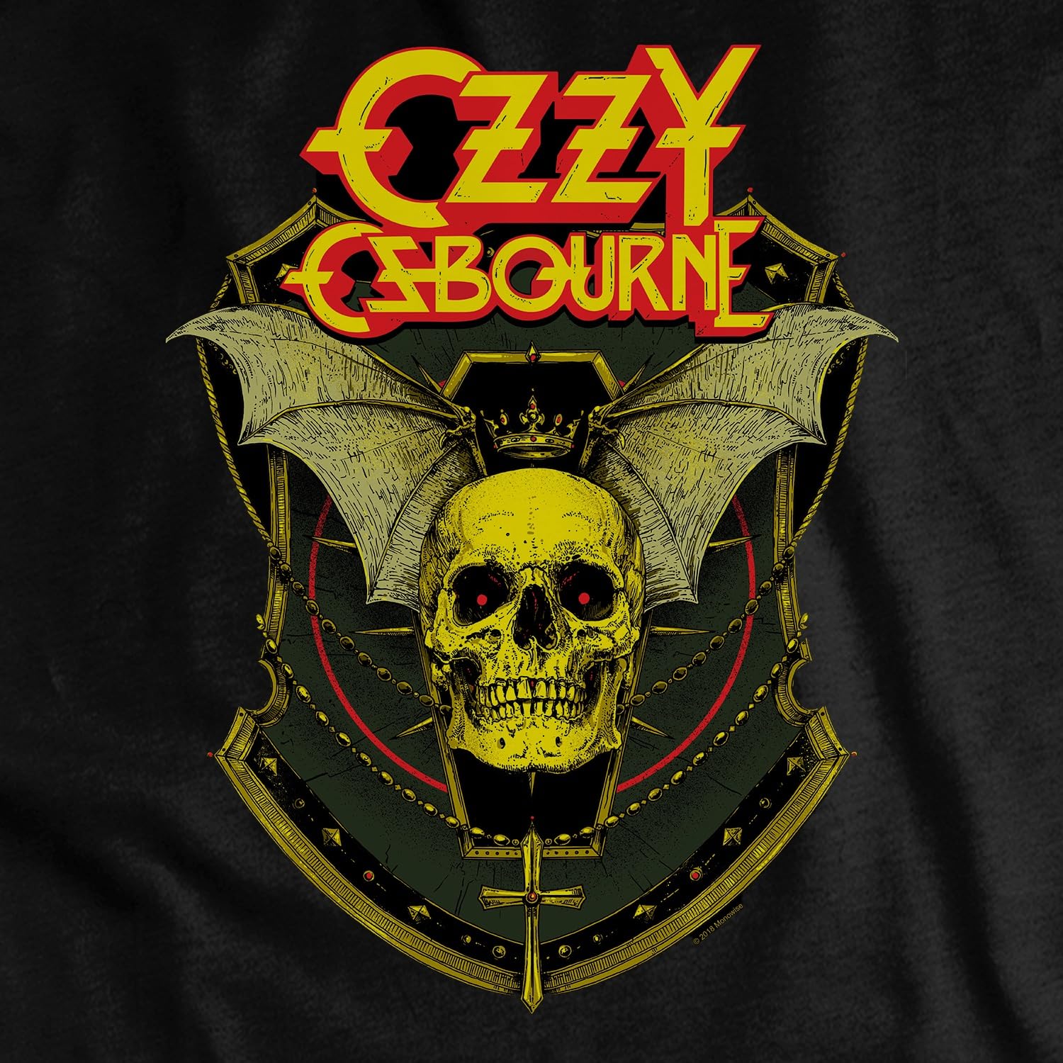Ozzy Osbourne Kapuzenpullover Bat Skull Offizieller Rock Herren Hoodie | Baumwoll-Sweatshirt mit Seitentaschen, offizielle Lizenz, Regular Fit, Heavy Metal Hard Rock Sweatshirt