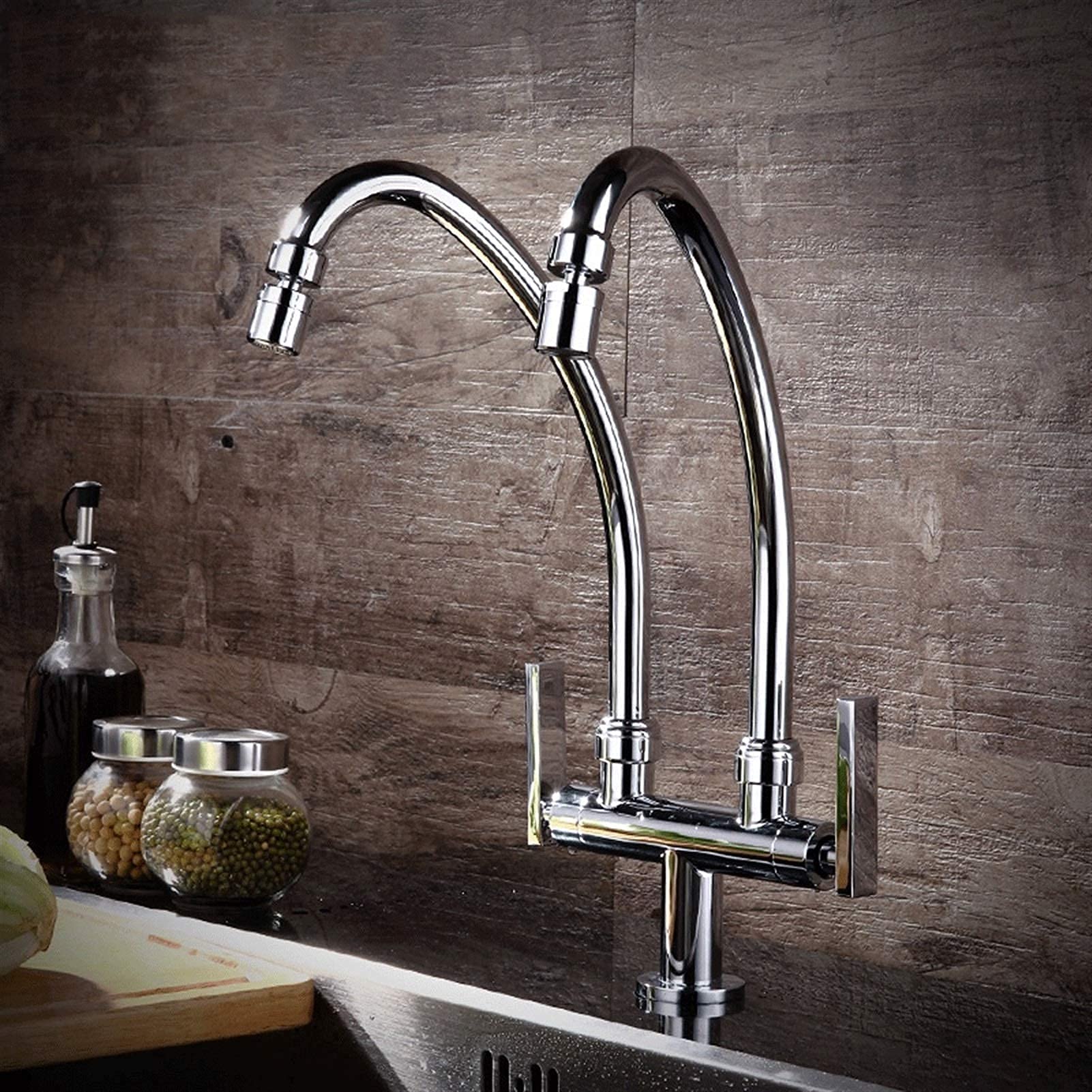 Robinets d'évier de cuisine et mitigeurs de lavabo double tête