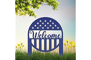 Personalized American Flag Welcome Metal Yard Stake: Enhance Your Patriotic Spirit and...