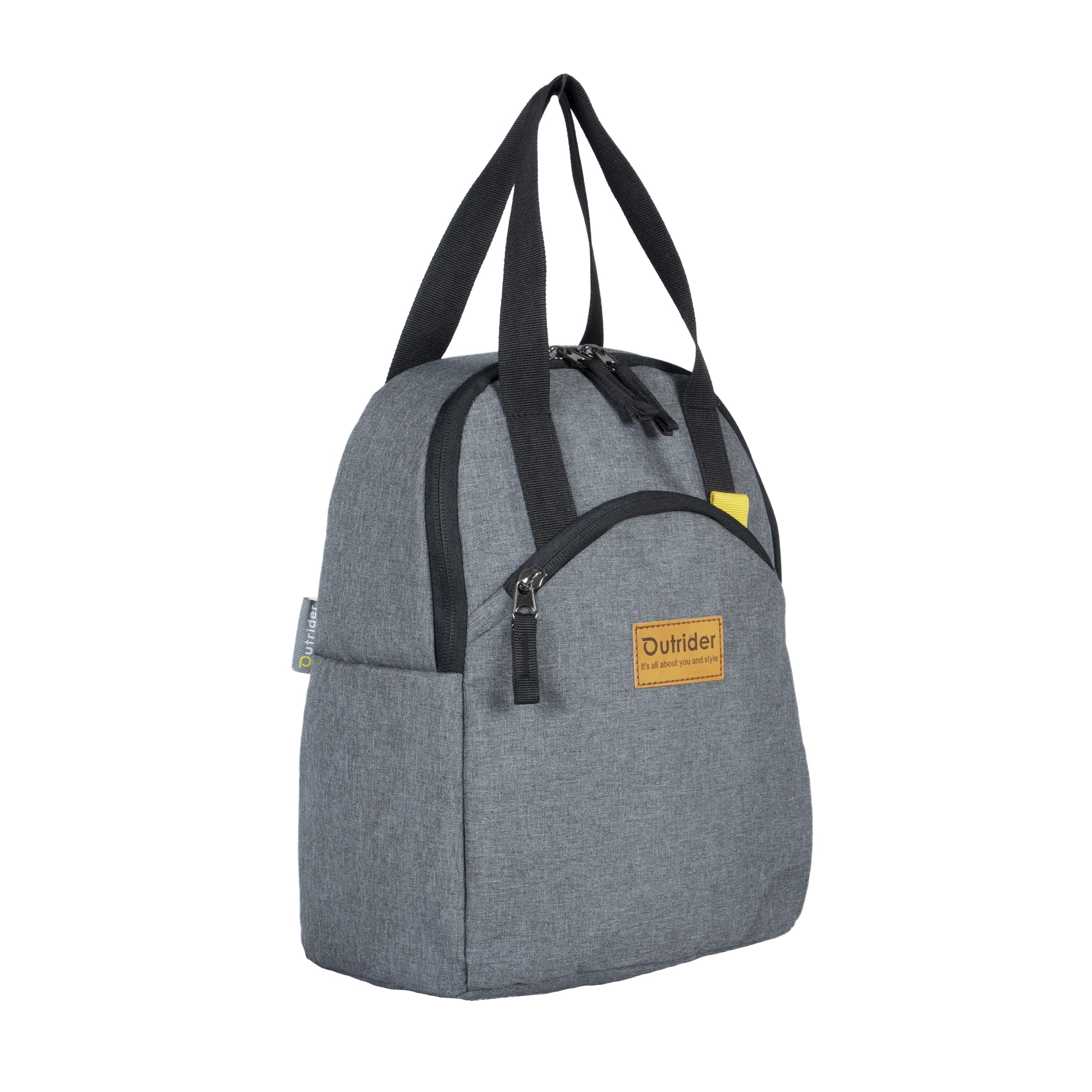 Outrider Micro Thermal Lunch Bags (Grey) Jumbo Lunch Bag,Lunch Bag for Office Men, Women and Kids, Quality Tiffin Bag for School, Picnic, Work, Carry Bag for Lunch Box