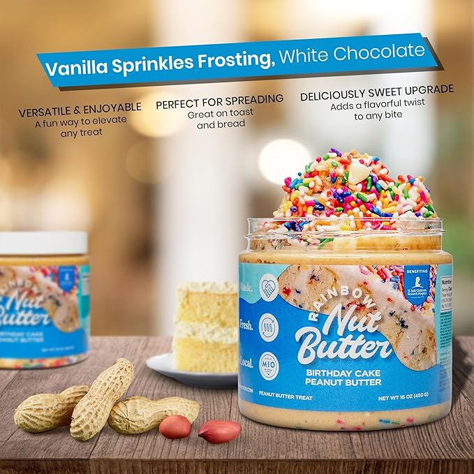 Rainbow Nut Butter, Birthday Cake Peanut Butter Spread, 16 oz miniatura 5