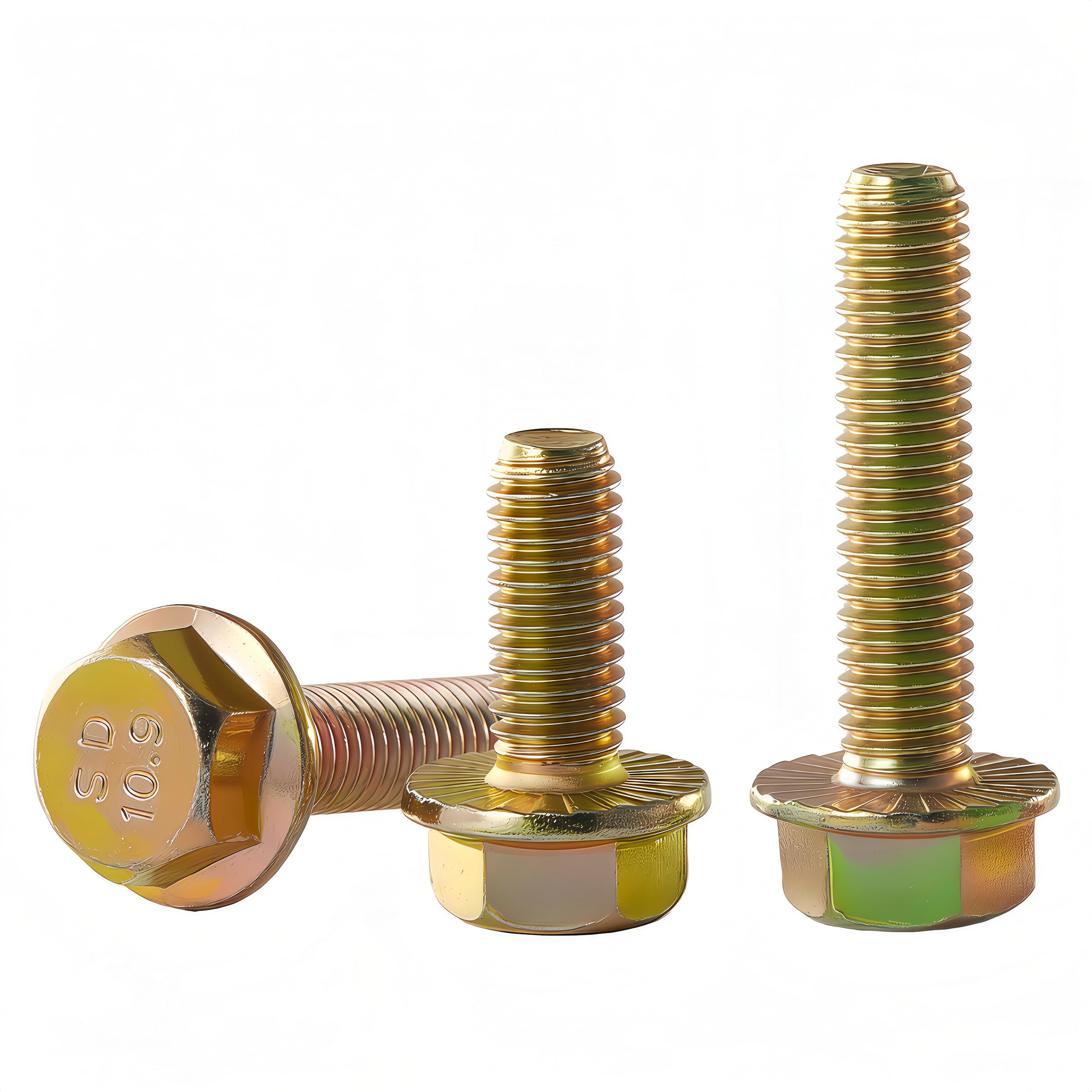 YIIFLY M12 x 40mm Flanged Hex Head Bolts, M12x1.75 Pitch, Grade 10.9 Alloy Steel, Color Zinc Plated, Full Thread, 6 Pack