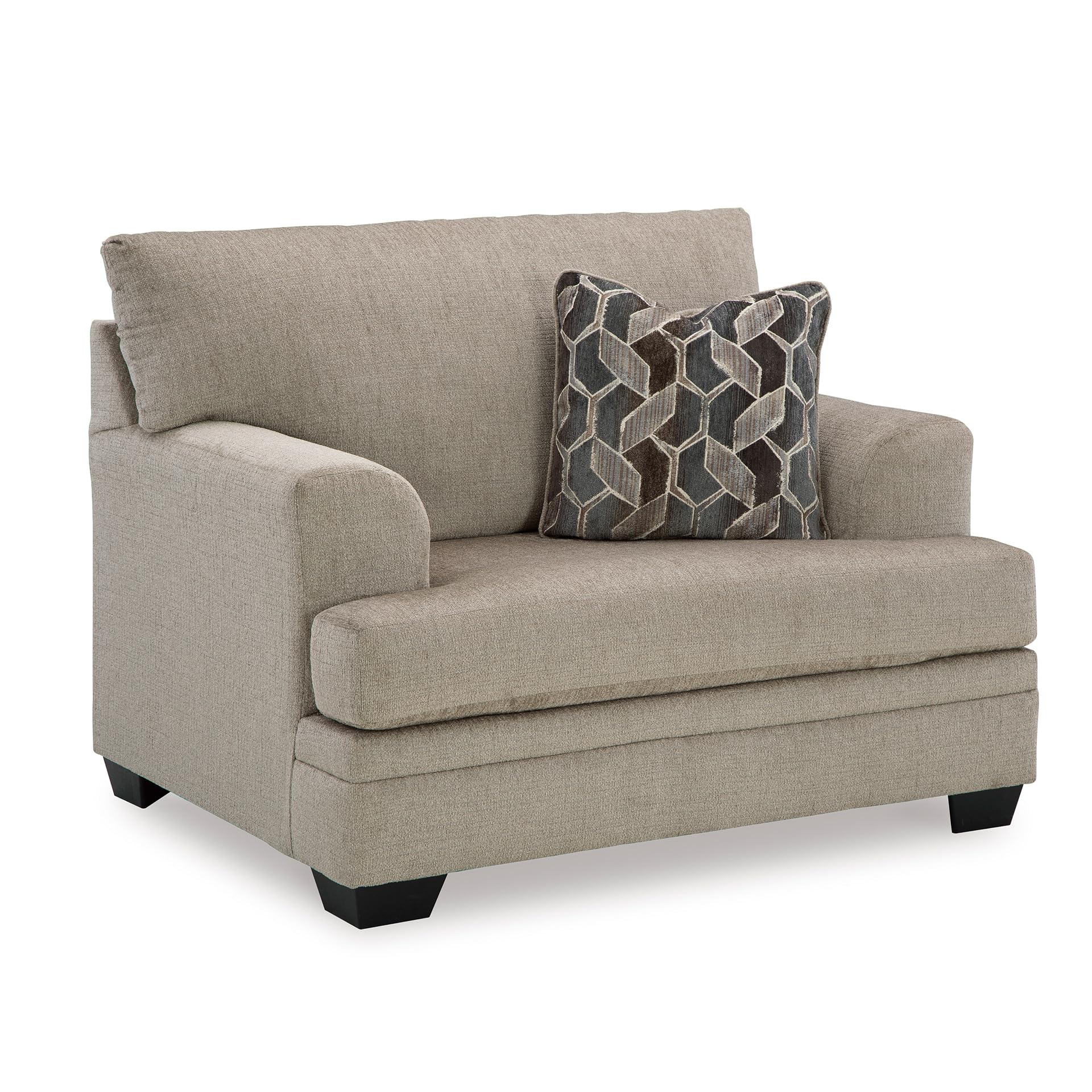 Photo 1 of ** dirt/tears**Signature Design by Ashley Stonemeade Transitional Oversized Chair with Reversible Seat Cushion and Accent Pillow, Taupe