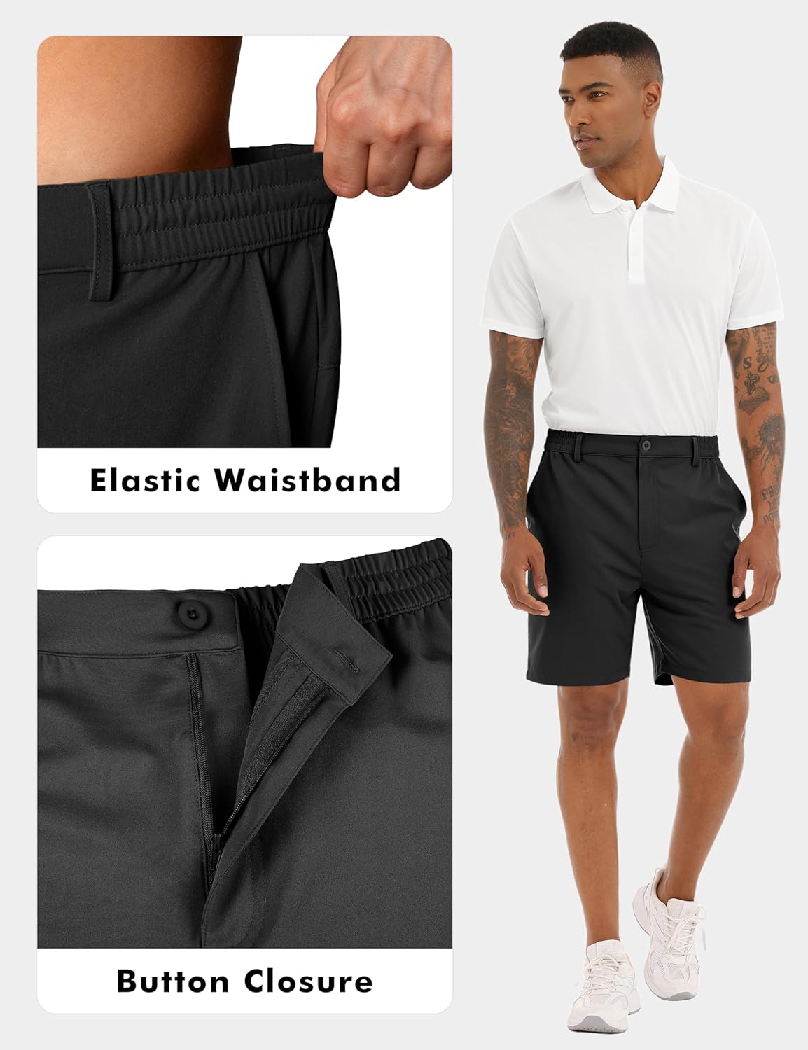 Lzzidou Mens 7" Dress Golf Shorts, Stretch Lightweight & Quick Dry, Casual Short with Pockets for Work & Business - Image 4