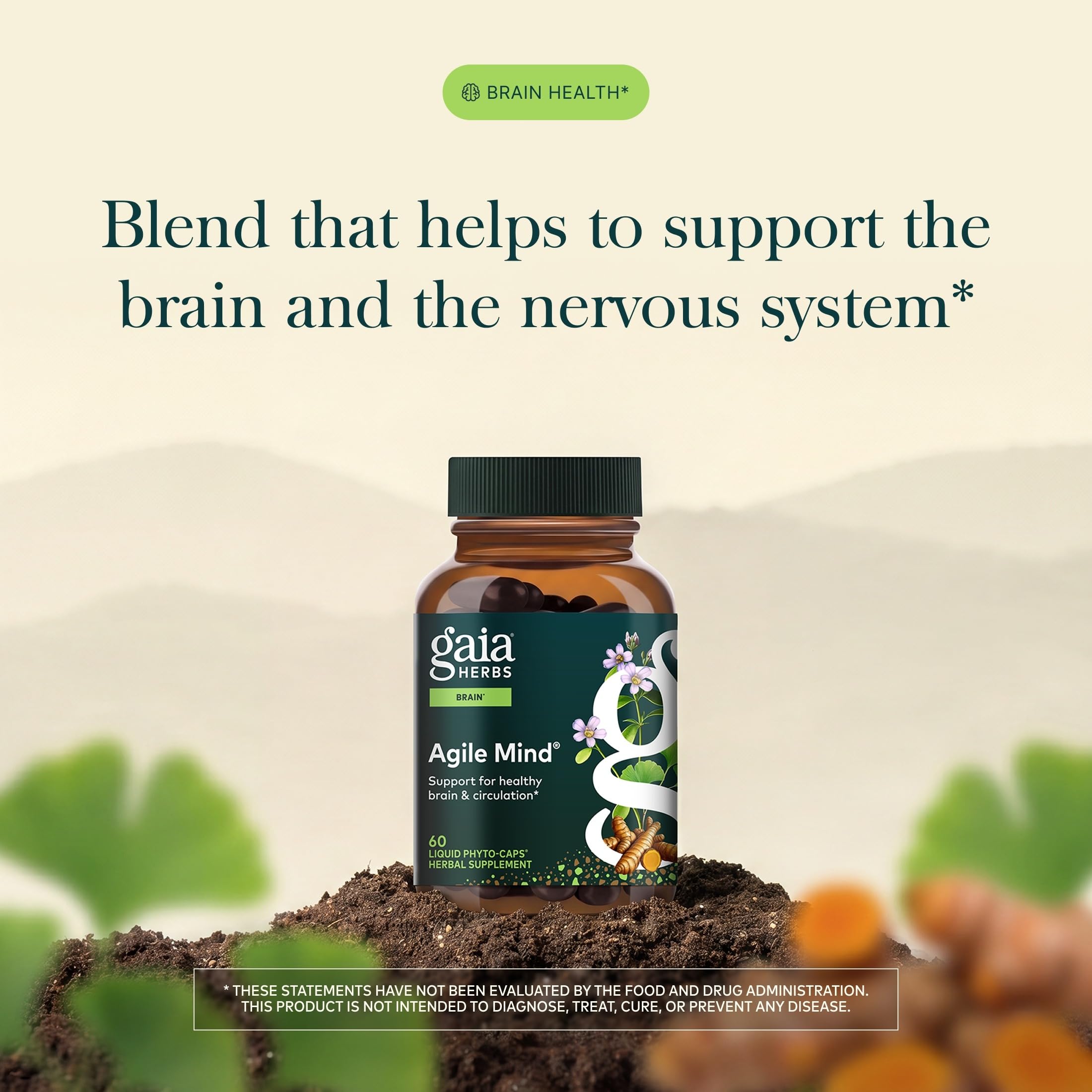 Gaia Herbs Agile Mind, 60 Vegan Capsules, 60 Servings — Amazon image 3