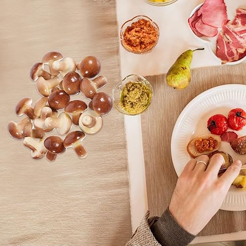 Miniatura 9 de PRETYZOOM Setas falsas, 20 piezas de pequeñas figuras de hongos en miniatura, estatua de hongo linda, de resina, hongos en miniatura, hadas, jardín,