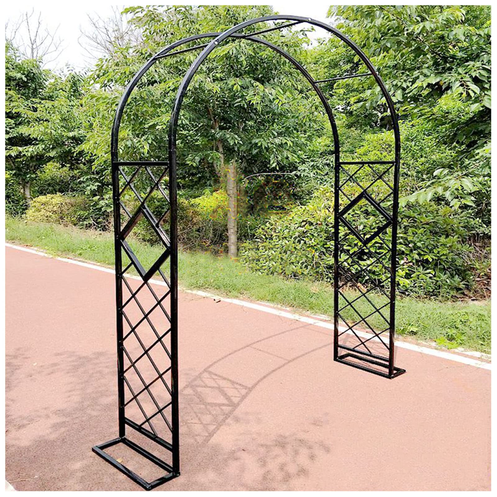 Schwer Rosenbogen Verzinkt Gartenbogen Metall Stabil Torbogen Für Kletterpflanzen Freistehend Pflanzen Rankhilfe Rankgitter Rosengestell Rankbogen 140x230cm 240x230cm 280x230cm ( Color : Schwarz , Siz