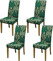 Vista 112 de Fundas para sillas de comedor, juego de 2 fundas para sillas de comedor o cocina, lavables, protectoras, para sillas Parsons, para el hogar, Beige