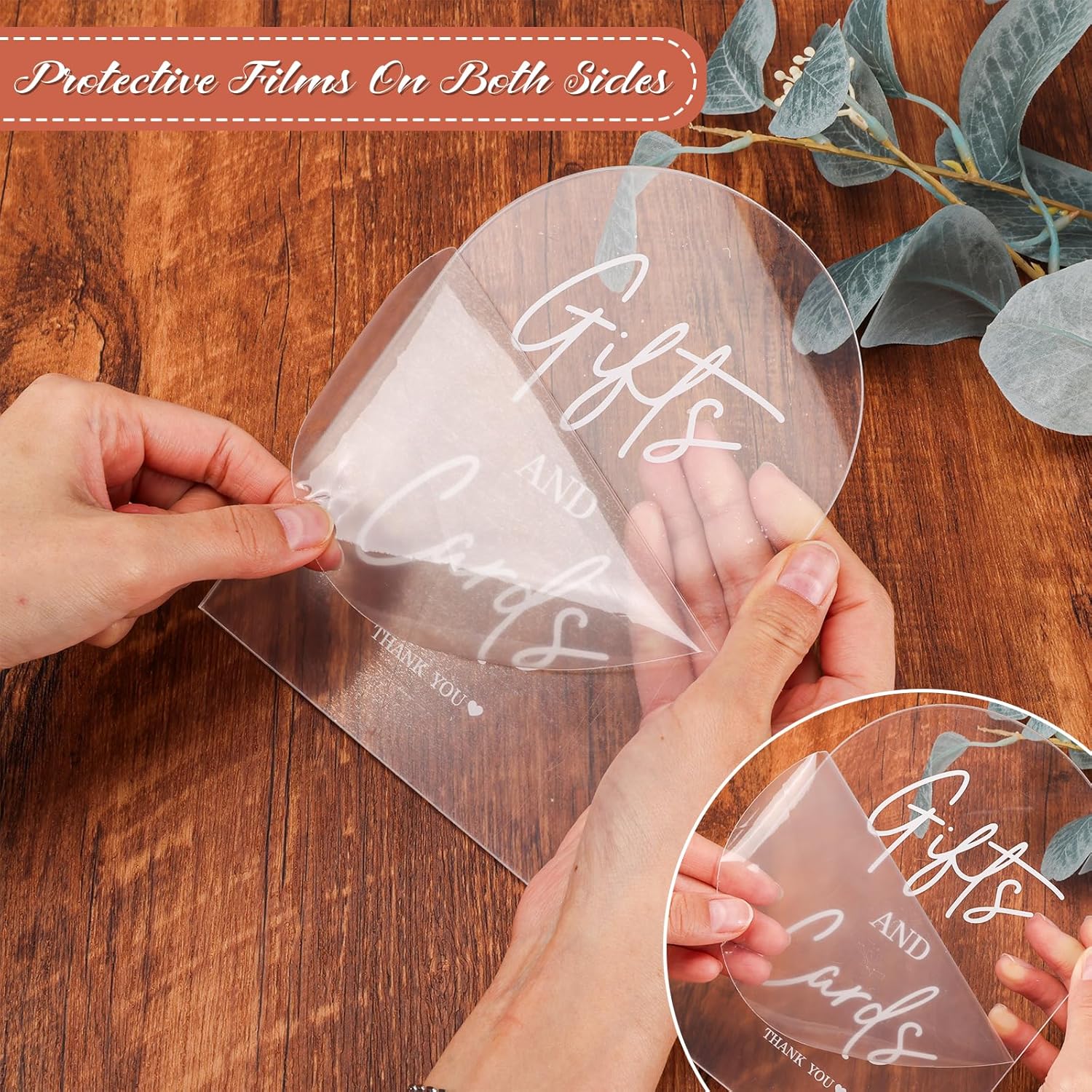 4pcs Clear Acrylic Wedding Signs for Ceremony and Reception, 5x7 Inch Modern Wedding Signage, Guest Book Sign, Cards and Gifts Sign, Favors Please Take One Sign, In Loving Memory Sign, Wedding Reception Decor - Image 5