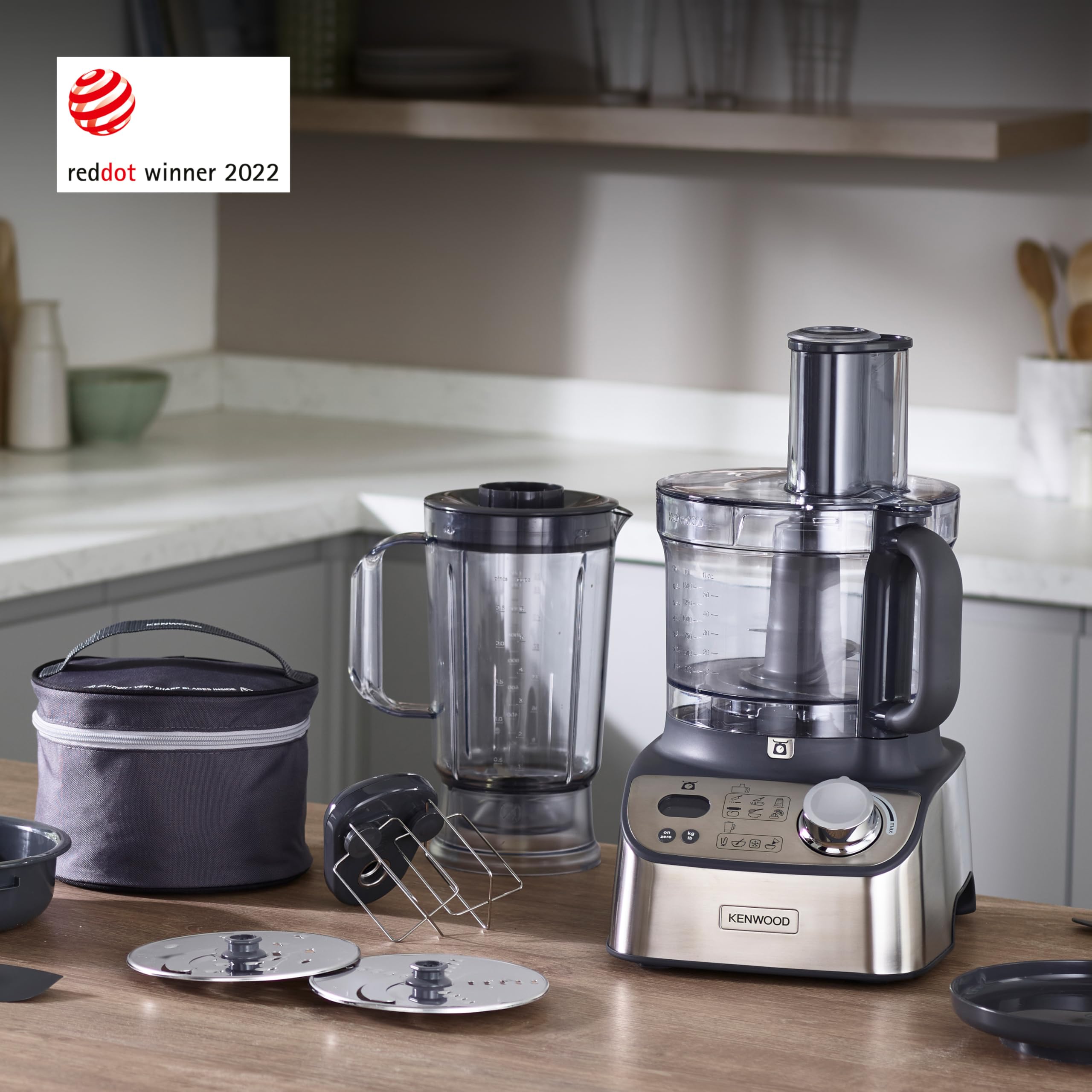 Kenwood FDM71.450SS MultiPro Express Weigh Robot da Cucina con 8 Accessori Dedicati, Velocità Regolabile con Funzione Pulse, Bilancia Digitale Integrata, Capacità 3L, , Argento