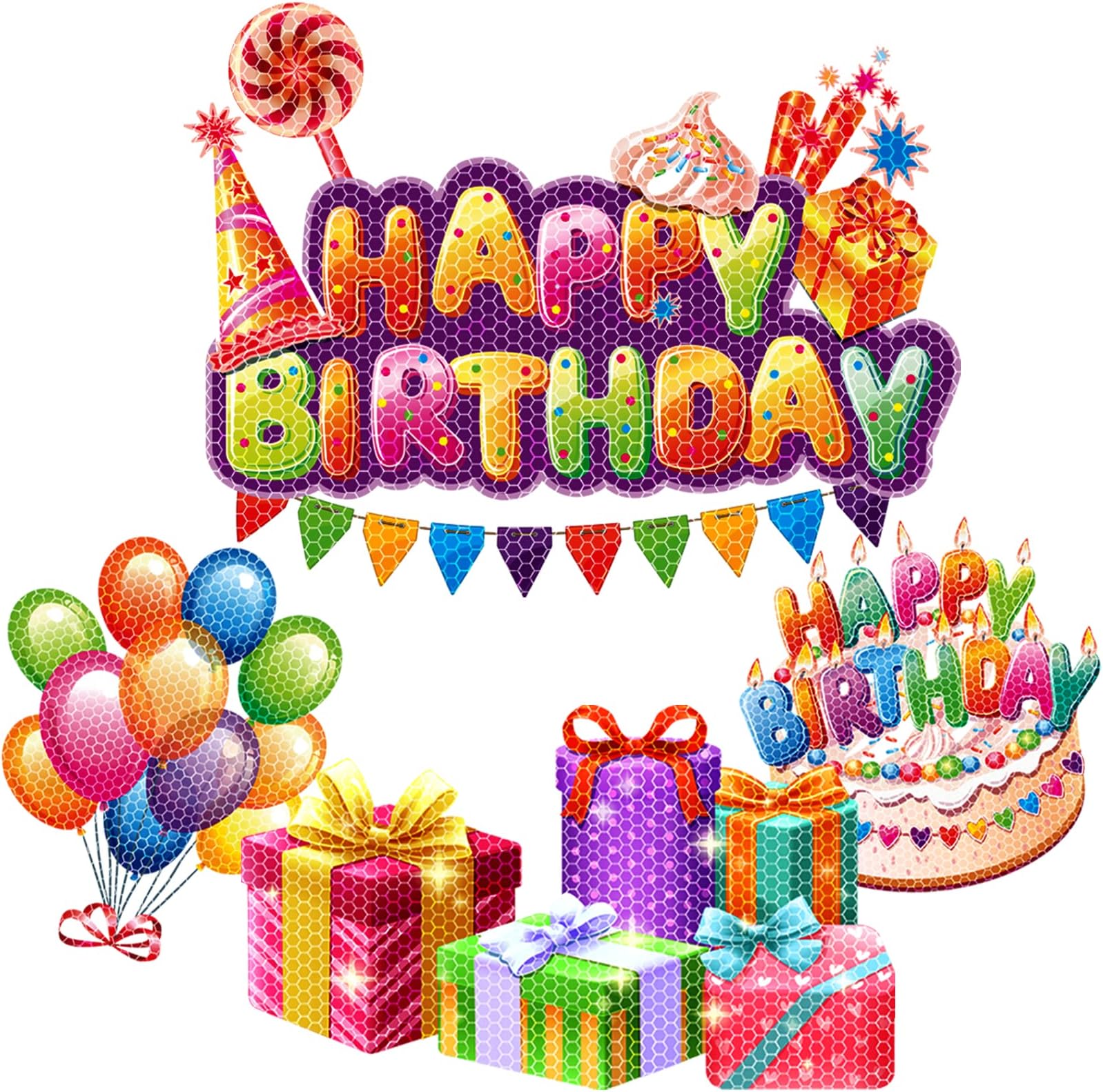 [4 Pcs] Birthday Birthday Car Decorations, Happy