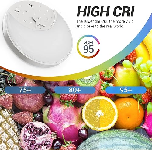 Miniatura 5 de Lámparas de techo de 12 pulgadas, luces de techo creativas de luna y estrella, 3 colores seleccionables, moderna lámpara LED empotrada para