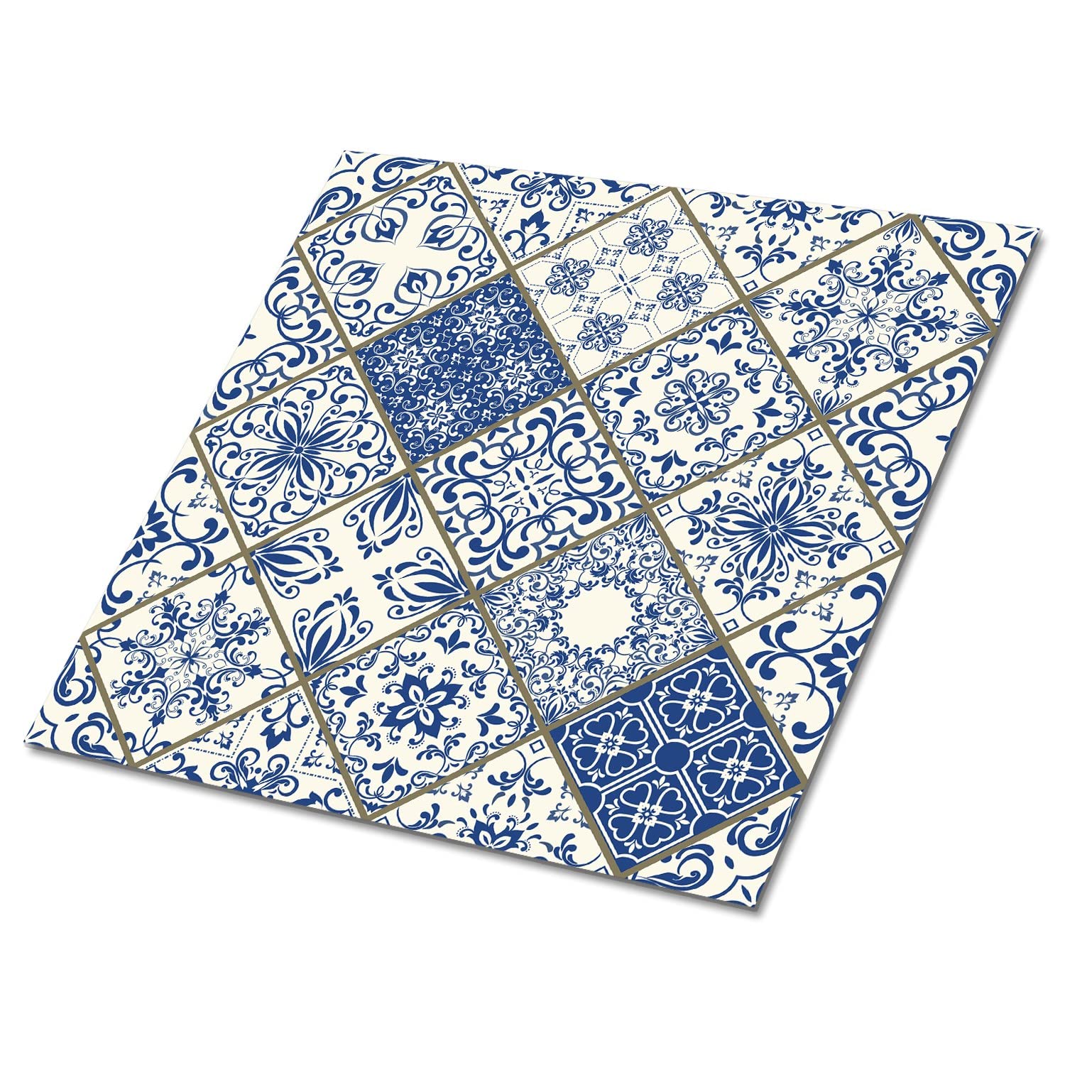 Suelo azulejos vinílicos impermeables Decormat adhesivos 30x30cm lavables con patrón portugués