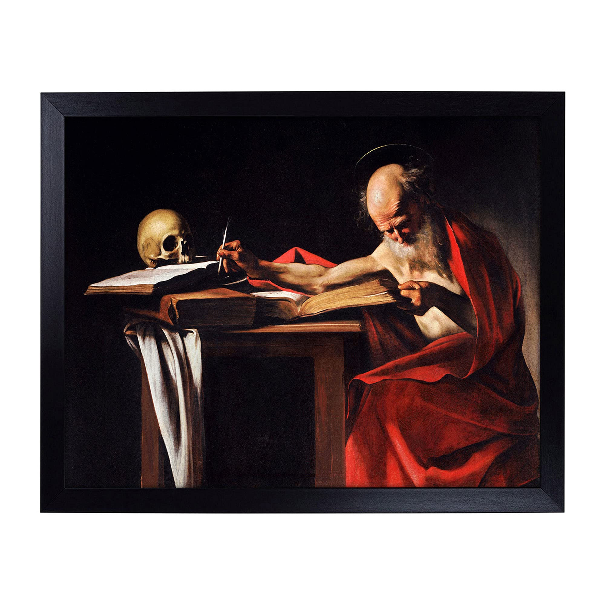 Big Box Art Lap Tray with Cushion | Saint Jerome Writing By Caravaggio | Padded Bean Bag Cushion | For Eating, Working, Crafting, Laptop | Portable Table Desk
