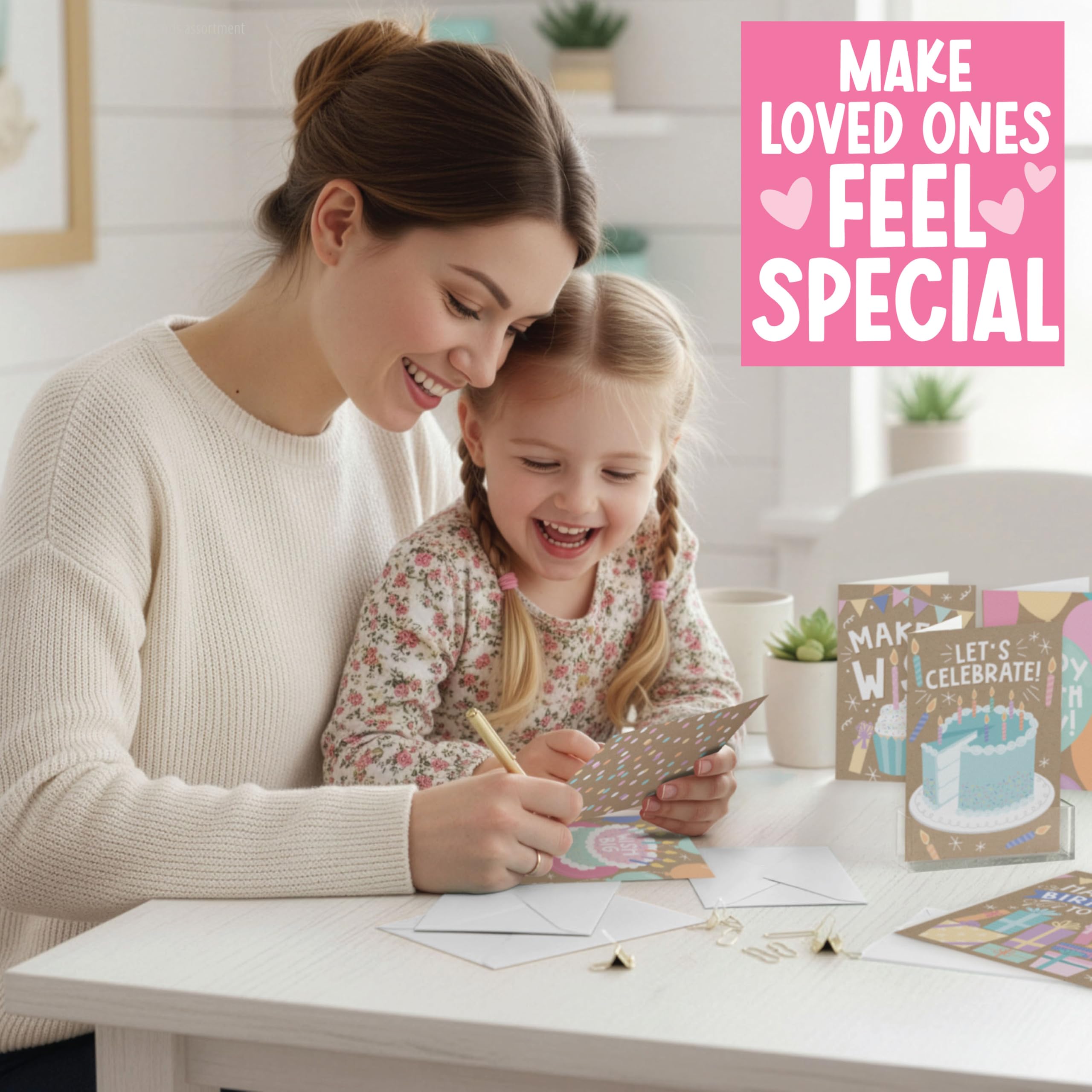 Hadley Designs Assortiment de cartes avec enveloppes pour toutes les occasions – 54 cartes de vœux en vrac pour toutes les occasions, assortiment de cartes de vœux, anniversaire, remerciement