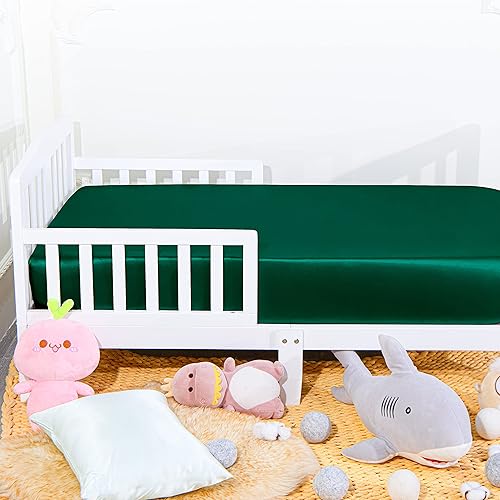 Miniatura 4 de NTBAY Sábana bajera ajustable de satén de seda, súper suave y sedosa de 28 x 52 pulgadas, para colchones estándar de cuna y de niños pequeños,
