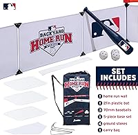 Vista 2 de Franklin Sports MLB - Estadio de béisbol para niños en el patio trasero - Juego de béisbol de plástico para niños con paredes de jonrón, bate, bolas