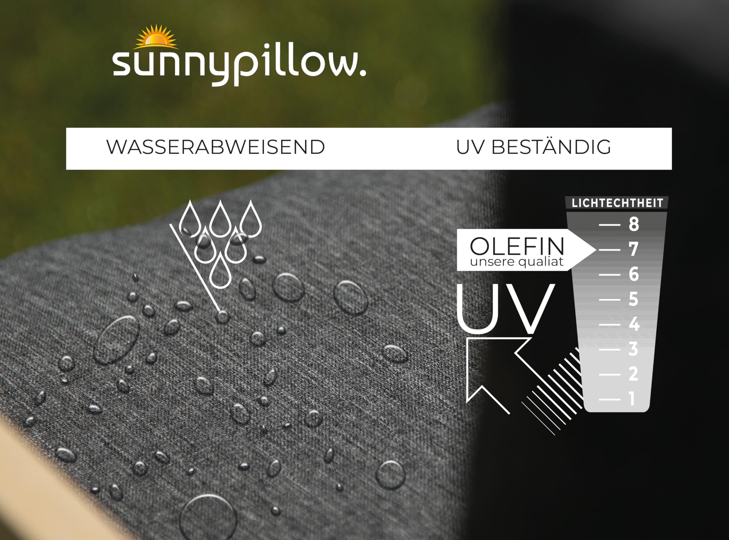 Sunnypillow Cuscino-schienale 120 x 40 cm - Cuscini per divano in pallet impermeabile UV - fodere lavabile - schiuma fredda grigio