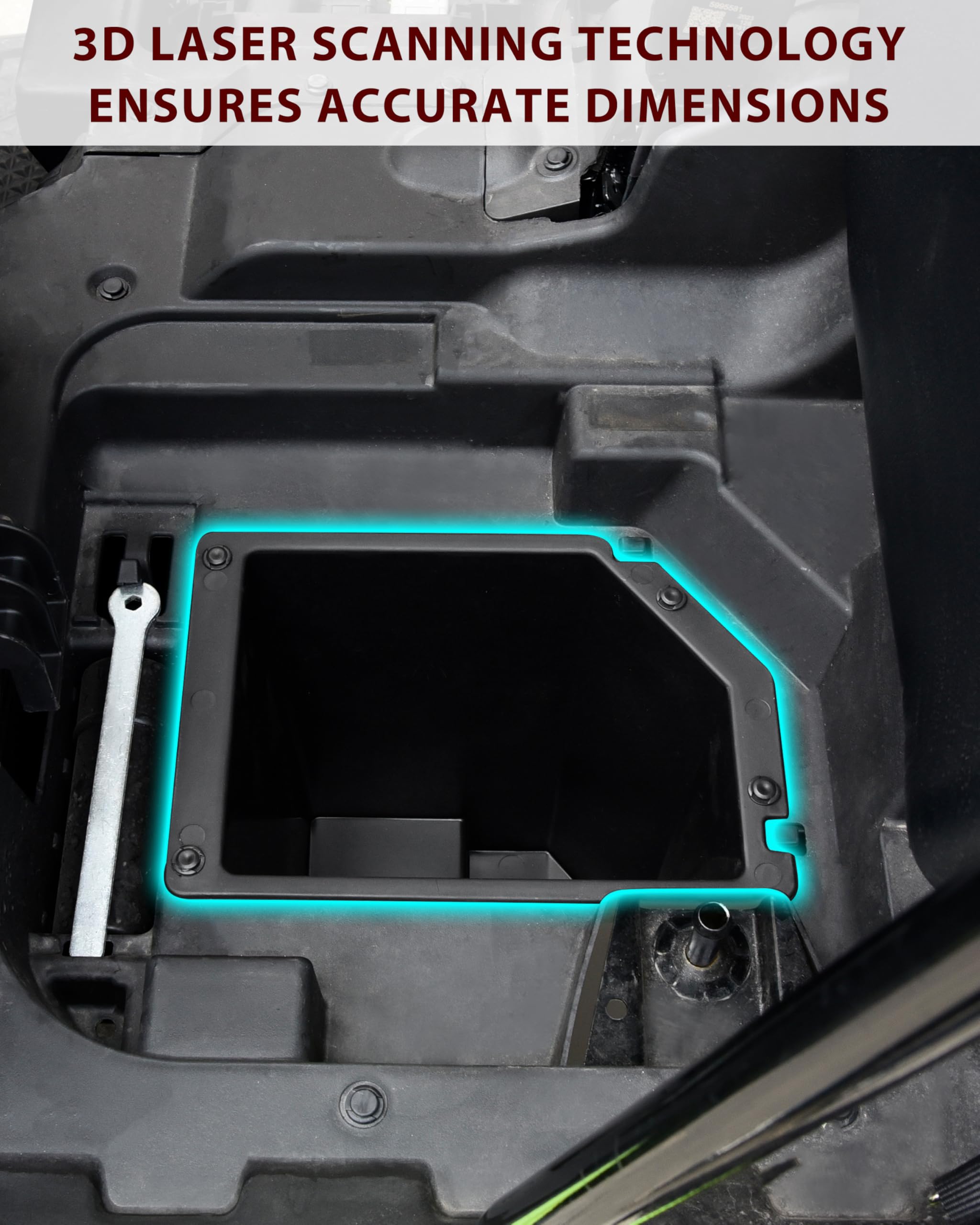 SAUTVS Under Seat Storage Box Compatible with Honda Pioneer 520 2021-2025, Pioneer 500 2015-2023 Accessories, Water Resistance 8.9L Under Driver Seat Storage Bin