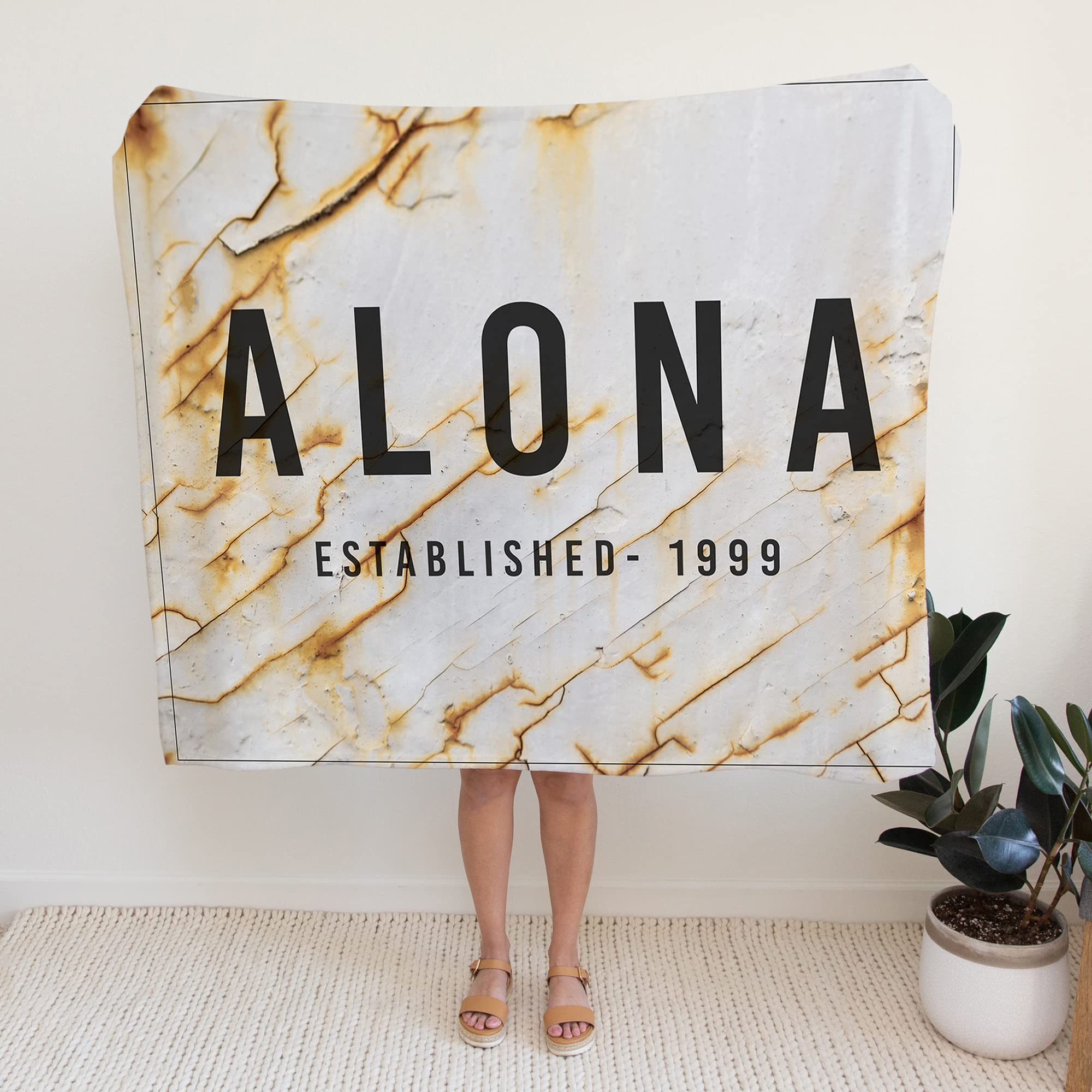Manta personalizada con nombre, año, granja, nombre personalizado, fecha, familia, manta de forro polar, regalo personalizado para la familia, nombre personalizado, año, manta con nombre de granja