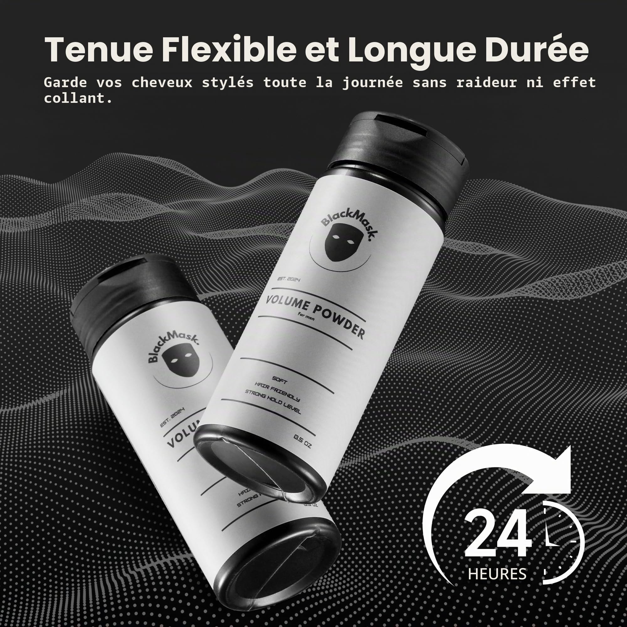 BlackMask Poudre Texturisante pour Hommes, Facile à Appliquer - Ajoute Instantanément Texture et Volume, Ingrédients Tout Naturels, Tenue Forte, Poudre pour Cheveux pour Hommes