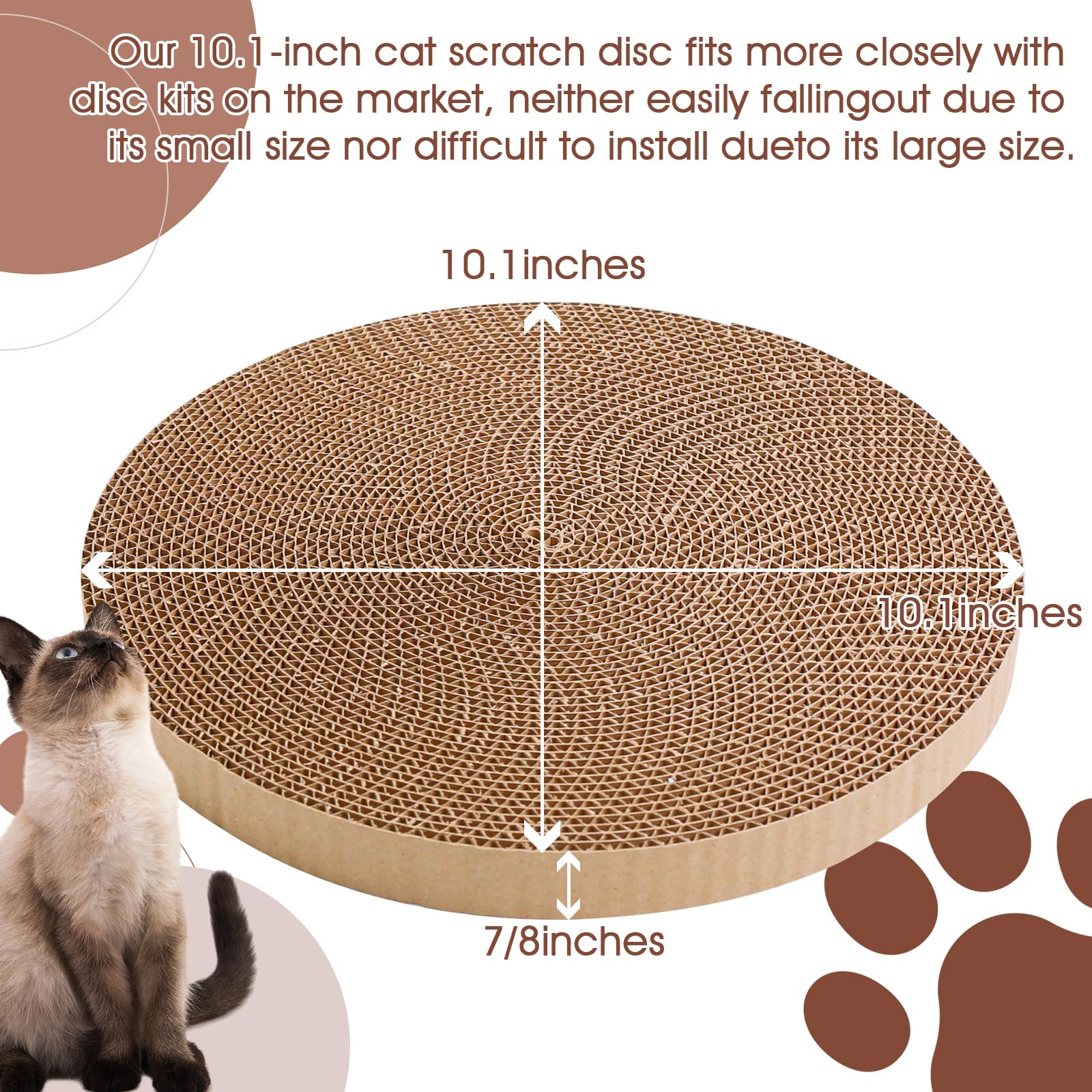 Round Cat Scratcher Refill 10 inch Diameter 7/8 Inch Thickness Circle Scratcher Replacement Pads Cat Scratching Boardcat Scratcher Pad for Indoor?2 PCS