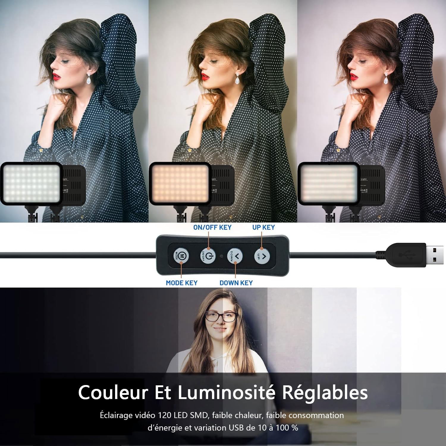 2 Panneau LED Eclairage LED Lumiere Photo avec Trépied Réglable, Éclairage Video 3000K–6500K pour Streaming Youtube et Enregistrement Vidéo Dimmable