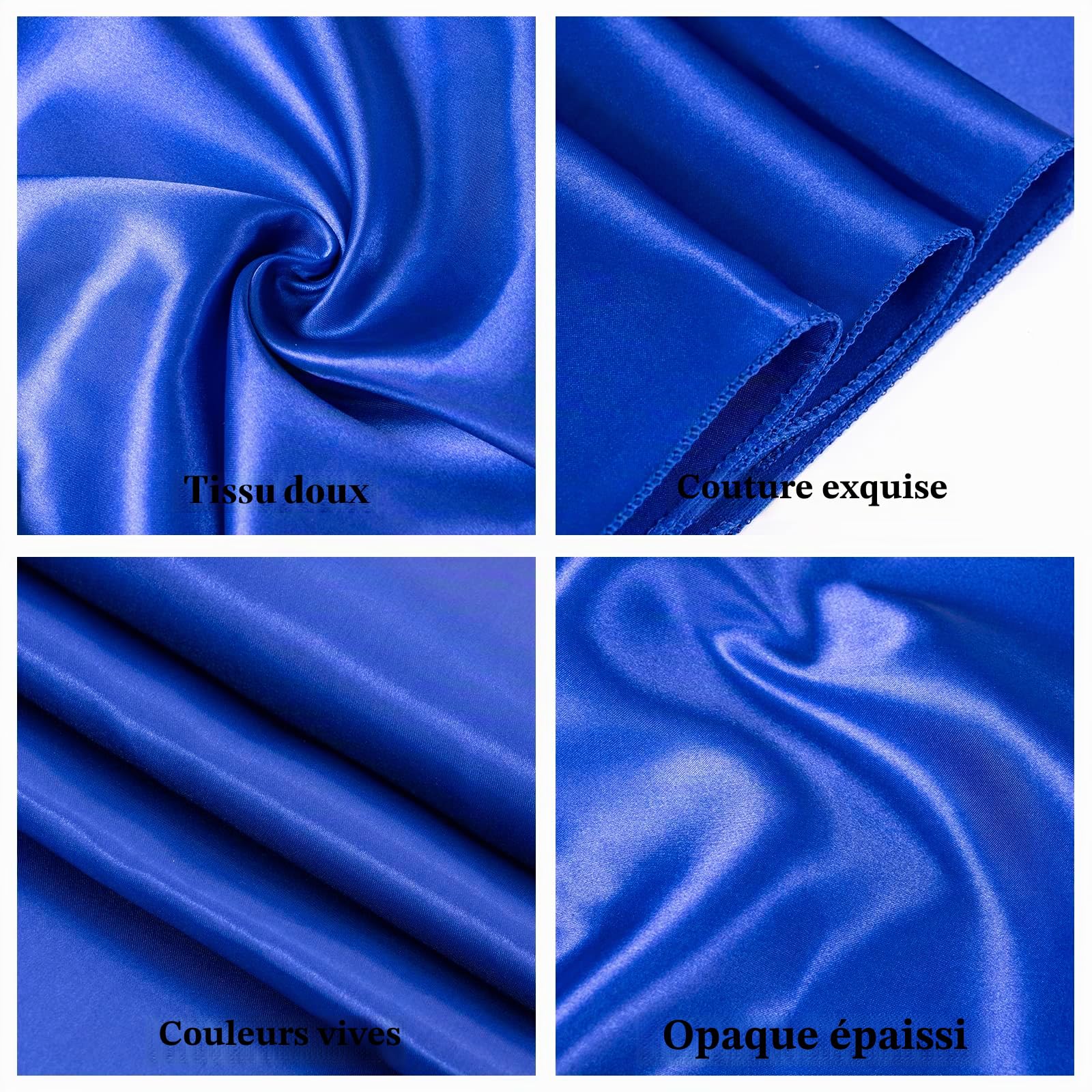 Teruntrue 50 Pièces Écharpes de Chaise en Satin Bleu Royal Chaise Décorative Arc Conçu Housse de Chaise Écharpes de Chaise pour Réception de Mariage Hôtel Maison Décoration de Cuisine (Bleu Royal)