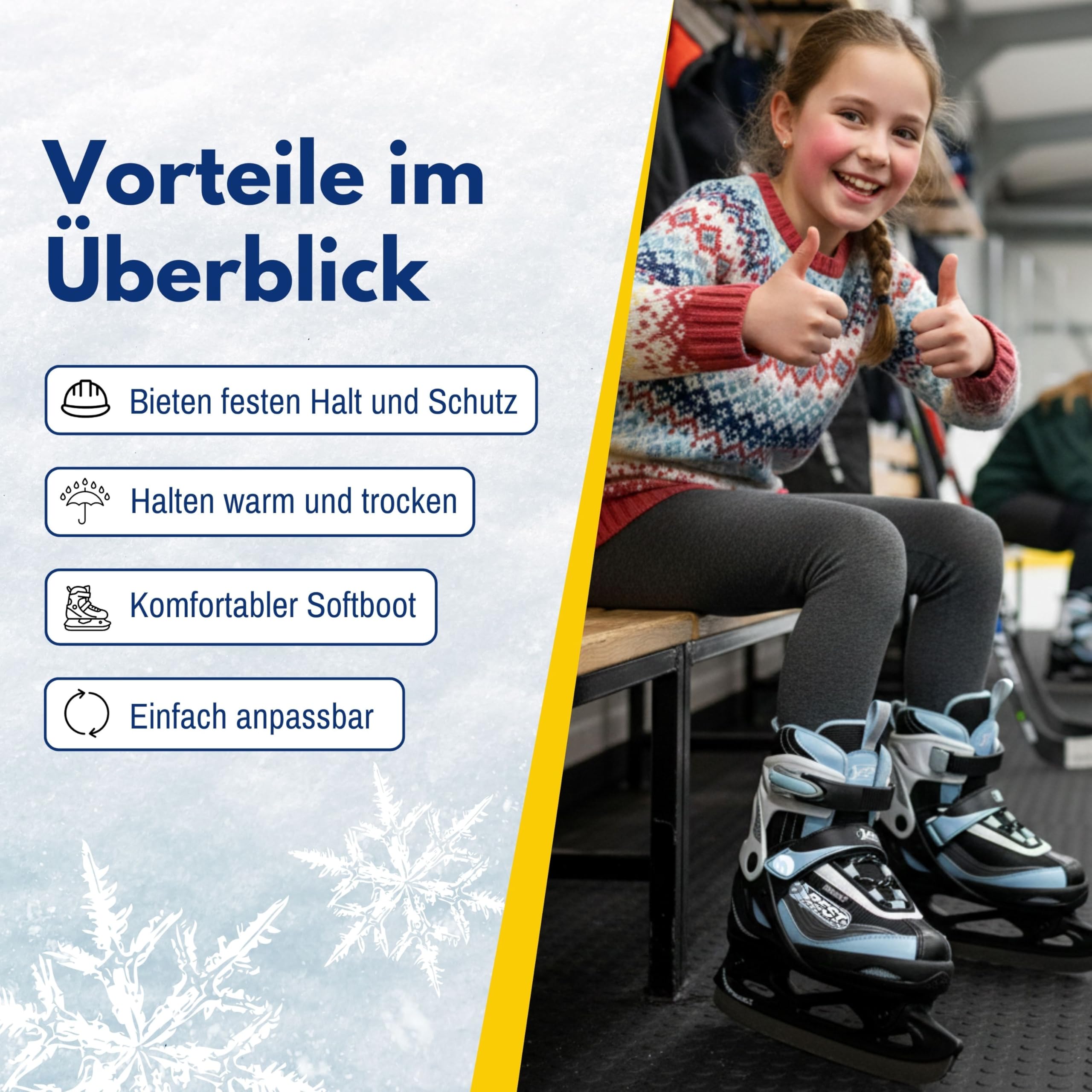 Best Sporting Schlittschuhe Kinder, Damen & Herren I 4-Fach verstellbare Eislaufschuhe Kinder I Softboot Ice Skates - wasserdicht und wärmeisolierend mit Push-Lock-Schnalle