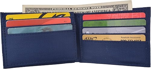Miniatura 3 de Billetera plegable clásica de nailon para hombre en colores Billeteras delgadas para niños, Azul