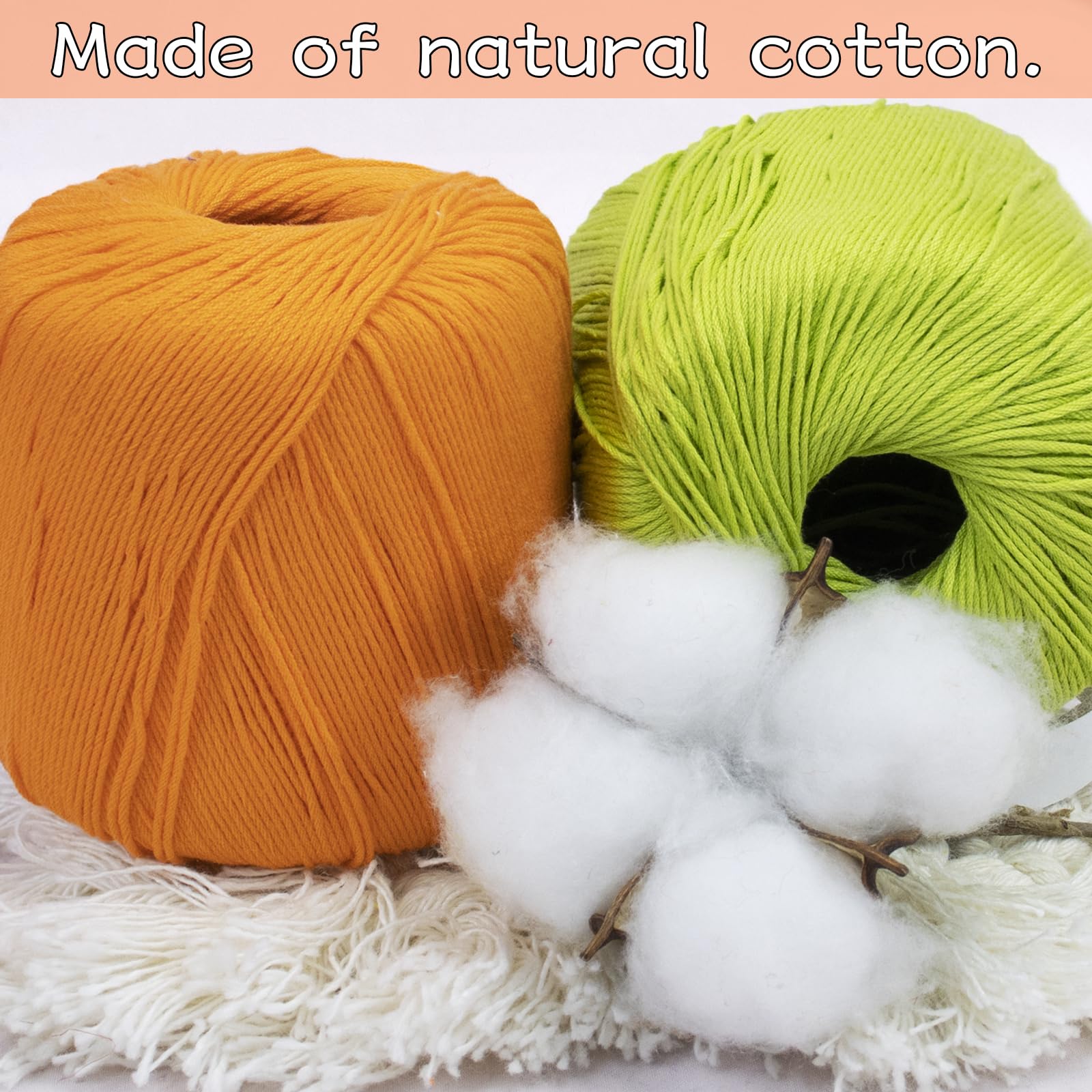 CAMAL 8-Ply Cotton Knitting Yarn – 1mm Thin, 145 Yards, For Amigurumi, Doilies, Hats & Christmas Ornaments (Azure)