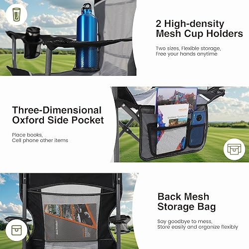 Miniatura 6 de HIGH POINT SPORTS Oversized Portable Mesh Camping Folding Chair
