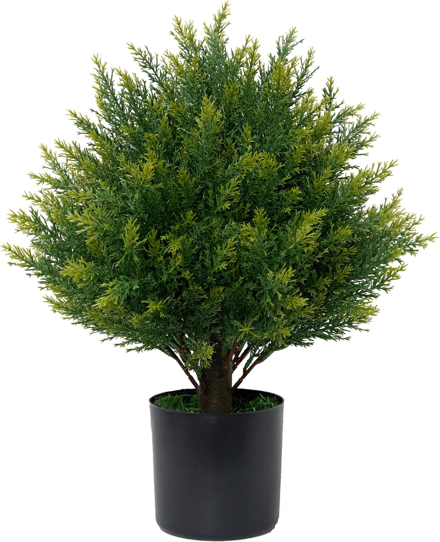 ECOLVANT Artificial Topiary Ball Tree 19''T Artificial Bush Ball Tree UV Resistant Shrub Potted Artificial Plant for Outdoor Indoor Front Porch Garden (Green)