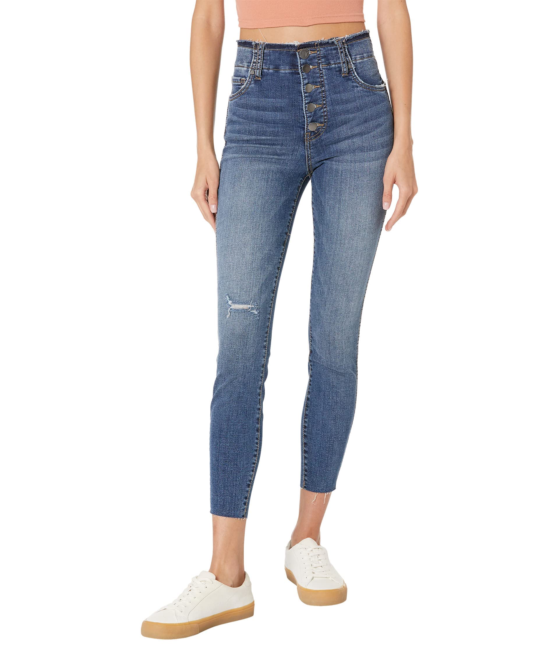 KUT from the Kloth Women's Connie High-Rise Fab AB Skinny Raw Jeans, Knightly, 10