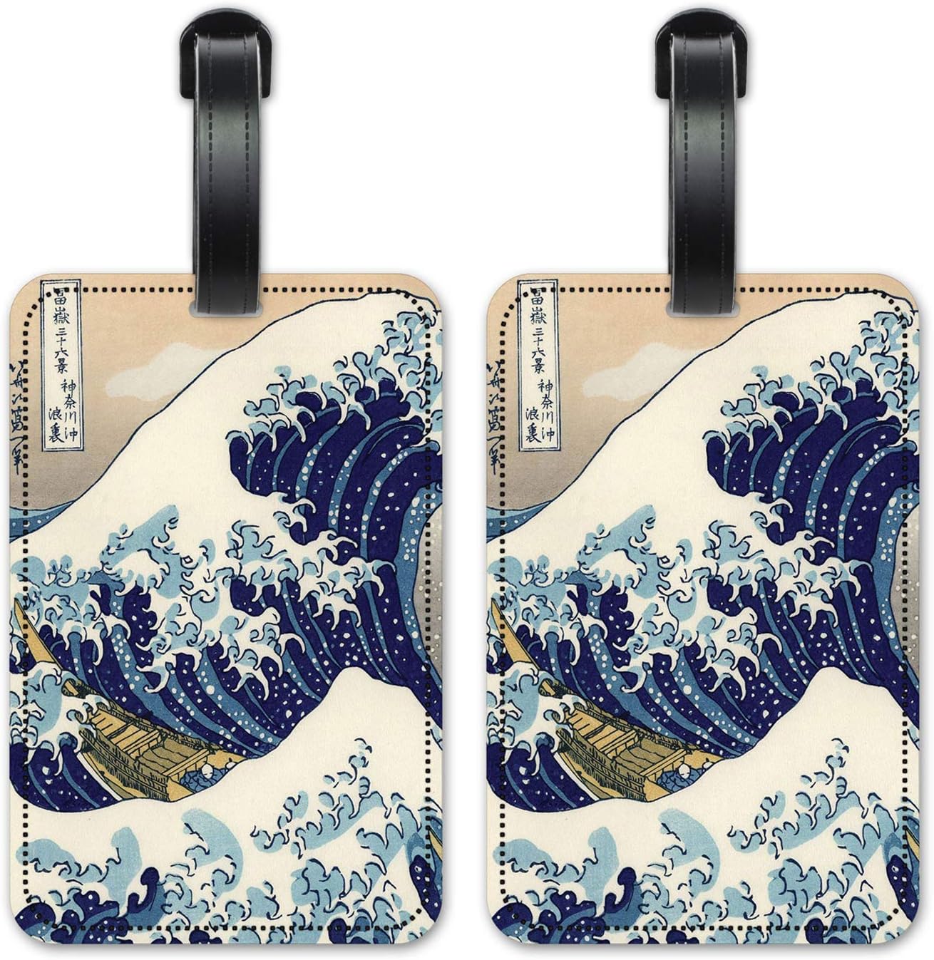 Hokusai: Great Wave - Luggage ID Tags - Suitcase Identification Cards - Set of 2