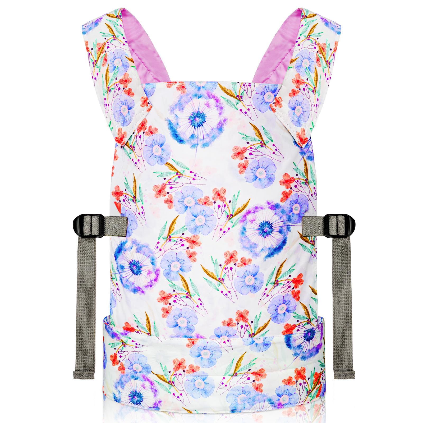Aolso Babypuppentrage, Puppentrage Puppen Kinder Puppenwagen, Rückentrage mit verstellbaren Trägern für Babys, Puppezubehör für 14-18 Zoll Puppengurt, Tragepuppenzubehör für Kinder (Lila-Baumwolle)