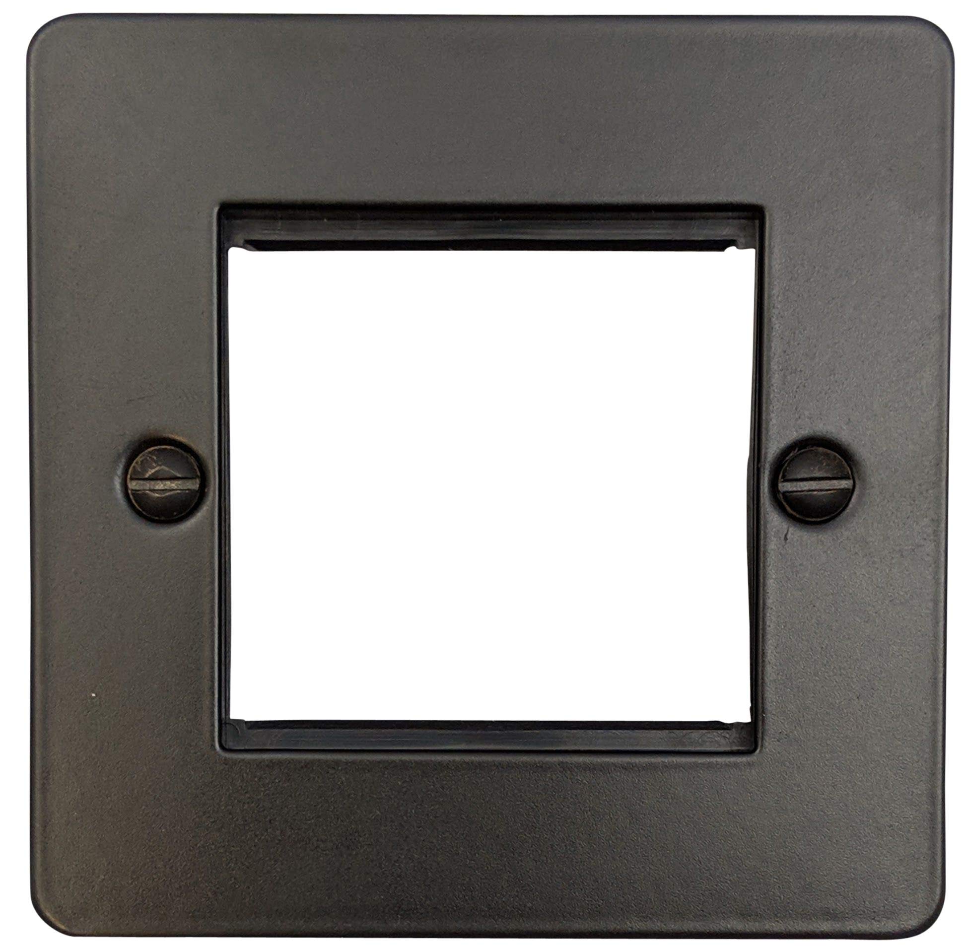 G&H Brassware Black G&H Ffb162 Flat Plate Matt 1 Gang 2 Euro Module Plate