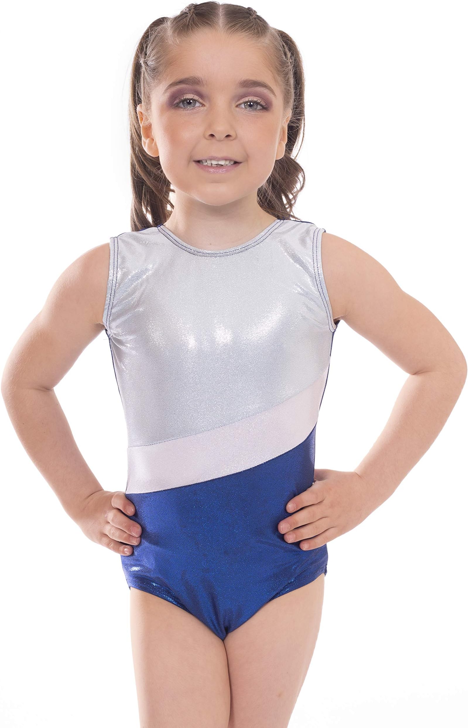 Vincenza Dancewear Gymnastics Leotards for Girls Deluxe Blue 5-6 Years Size 26