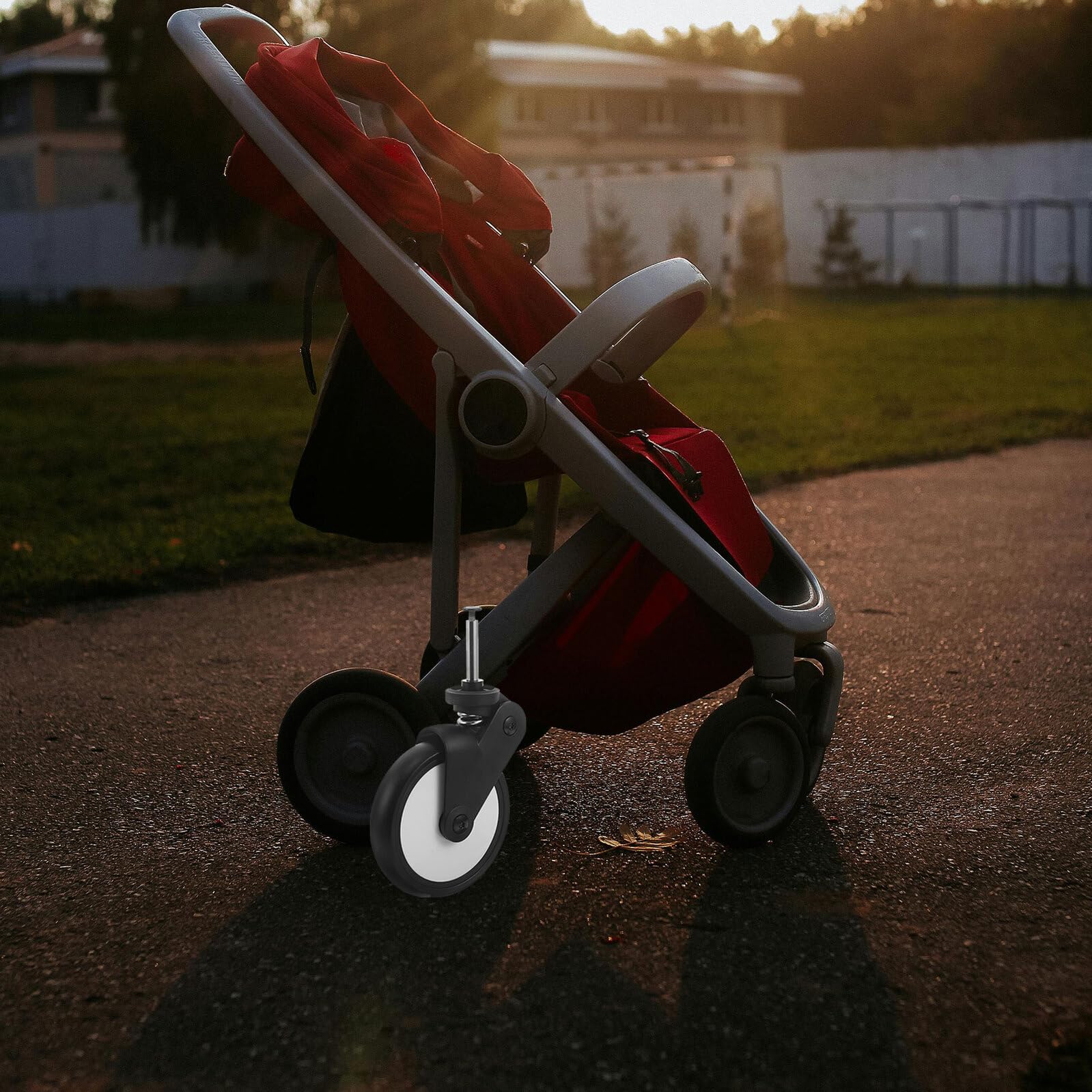 Roues Avant de Poussette pour Bébé en Caoutchouc, Kit de Remplacement 1 Paire, Compatibilité Poussette Garçon et Filles, Accessoires de Rechange pour Utilisation Quotidienne
