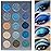 Afflano Blue Eyeshadow Palette Matte Shimmer, Highly Pigmented Waterproof Space Blue Eye Shadow Palette, Silver Navy Glitter Eyeshadow Pallet for Christmas Snowflake blue Eyes Makeup