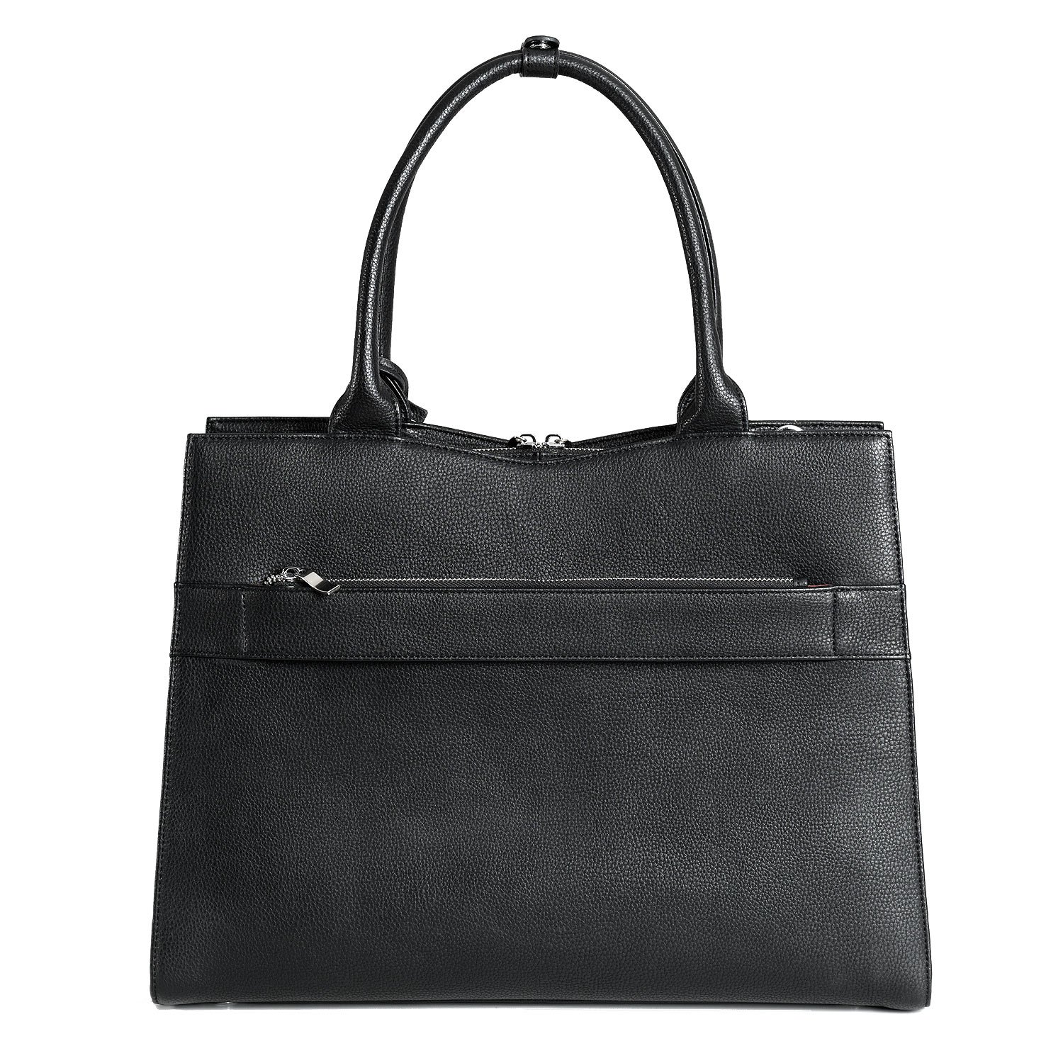 Socha Laptoptasche Damen/Businesstasche Frauen/Aktentasche mit Tragegurt - Elegant - Extra leichte Synthetik - Straight Line Black - 15.6 Zoll Schwarz