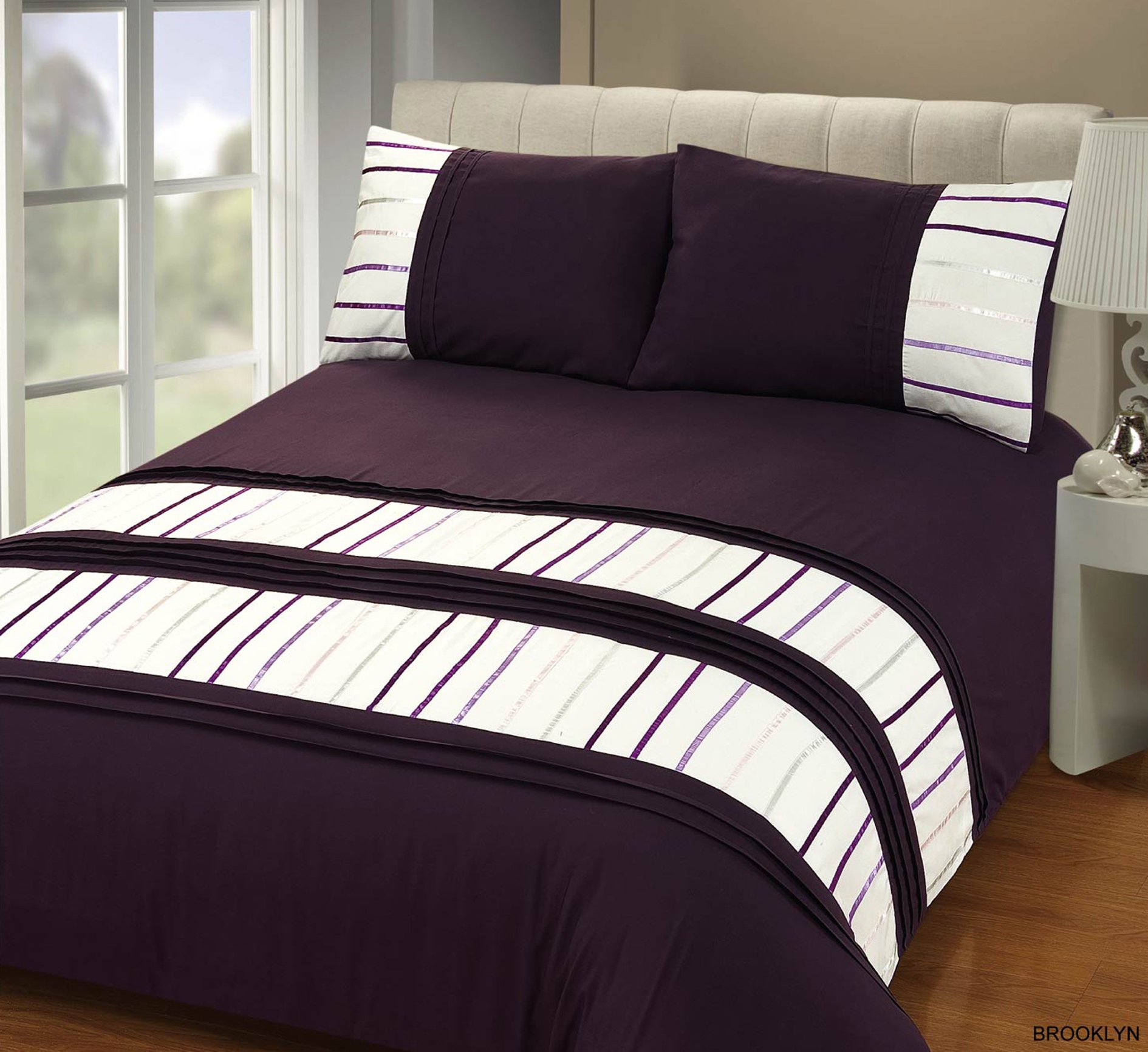 Rapport Home Purple Double Bedding Set Duvet Cover Set