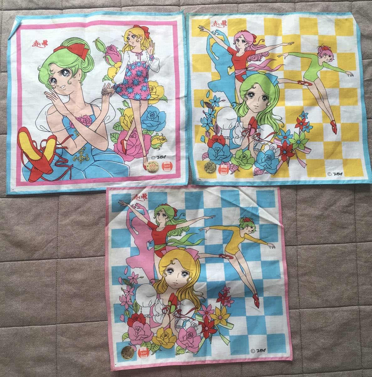 Amazon.co.jp: ③ 昭和レトロ マーガレットジュニア ハンカチ 3枚