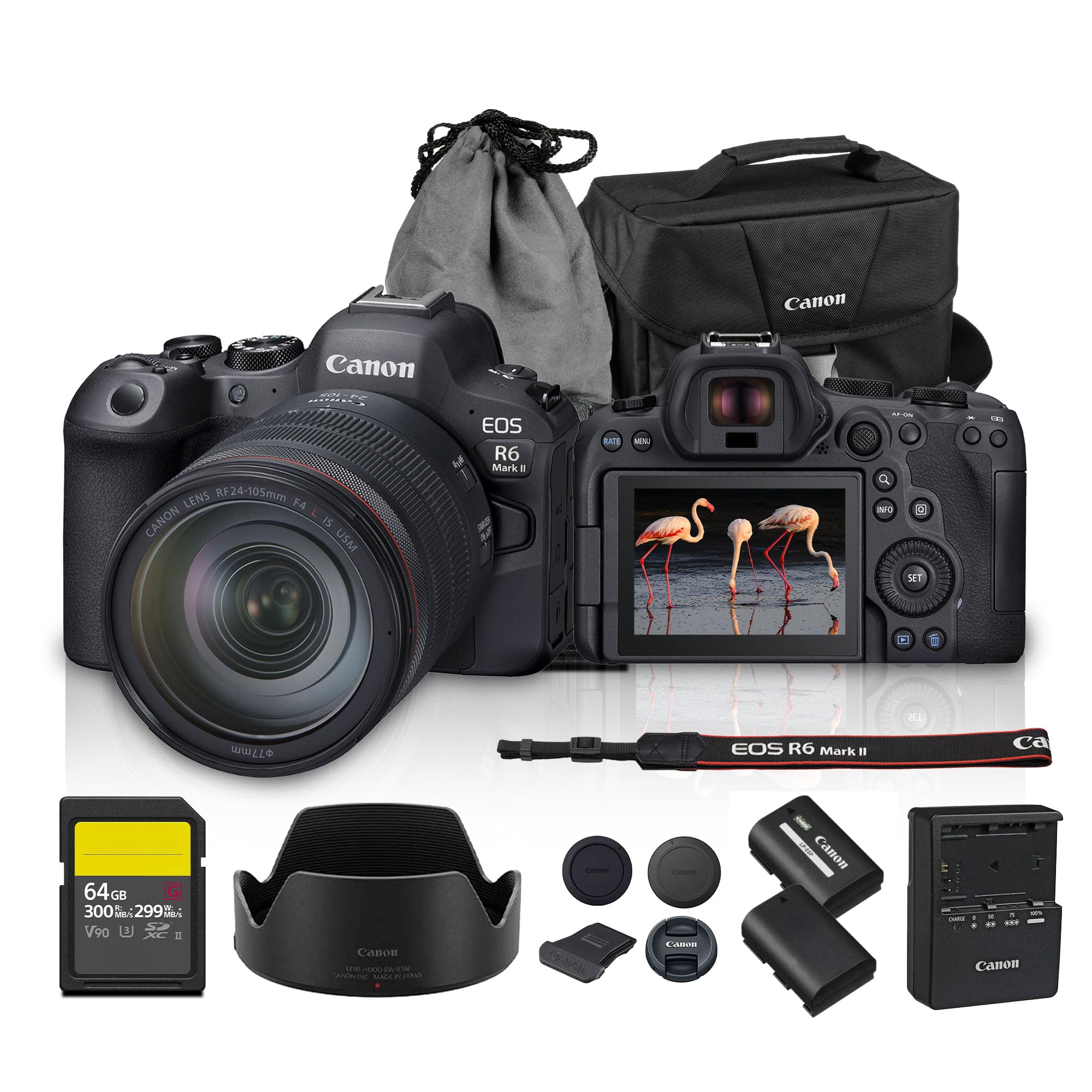 Canon EOS R6 Mark II Mirrorless Camera Kit with RF 24-105mm f/4 Lens | 24.2MP Full-Frame, Dual Pixel CMOS AF II, Vlogging & Professional Photography (5666C011) + LP-E6P Battery + 64GB Card + Bag-picture-36